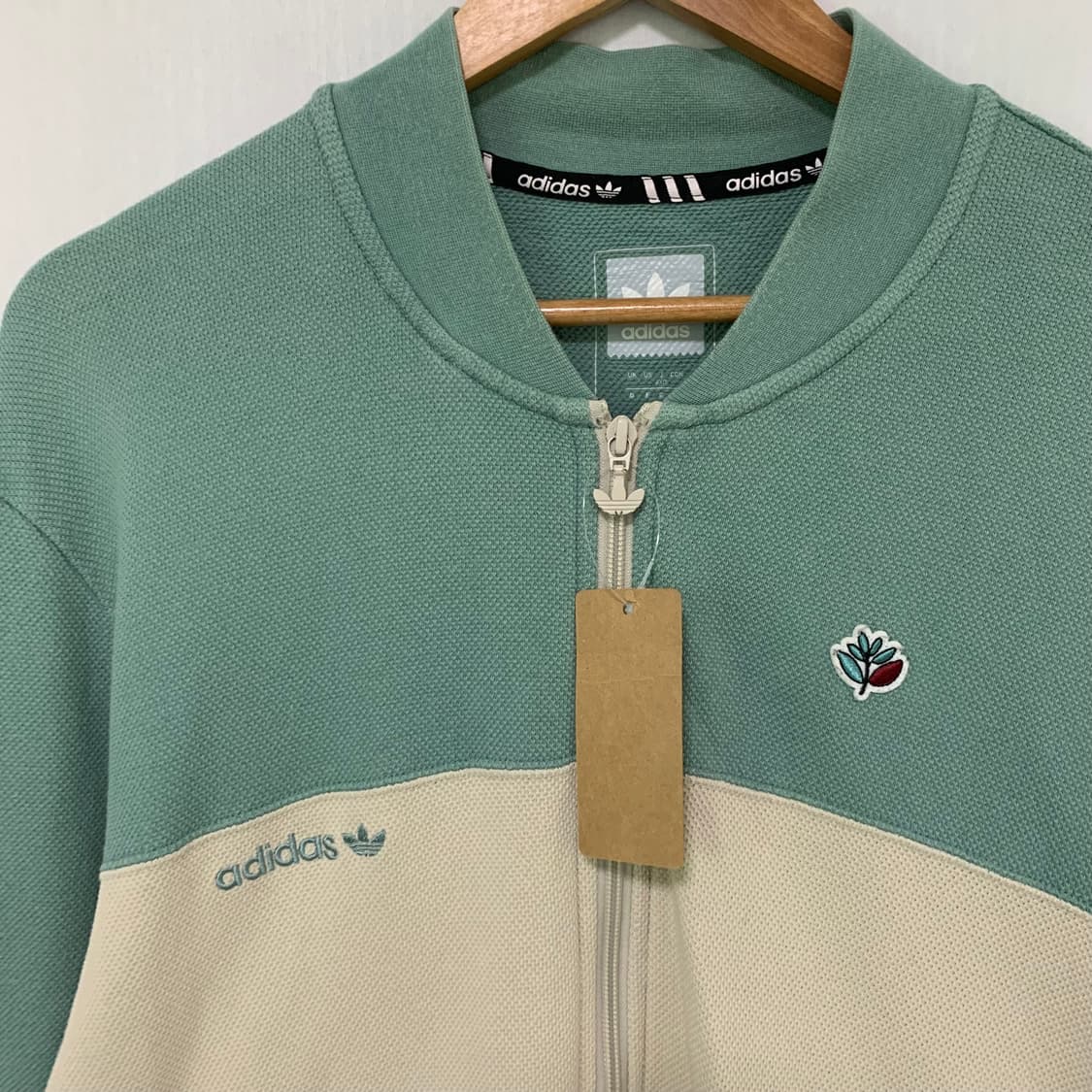 아디다스 민트 배색 코튼 스웻 져지 집업 빈티지 남녀공용 00s 상품이미지3