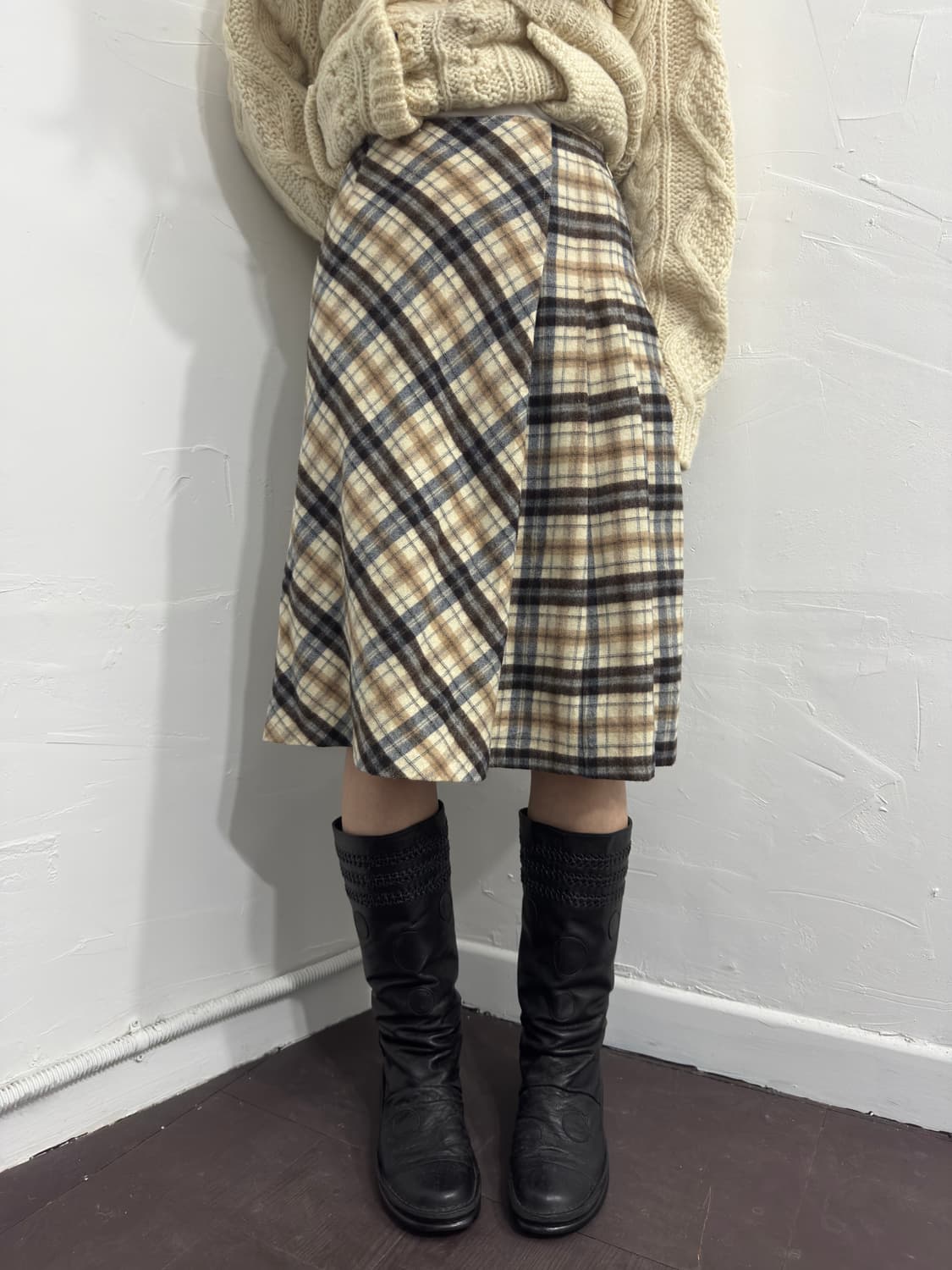 I.l.c check midi skirt 상품이미지1