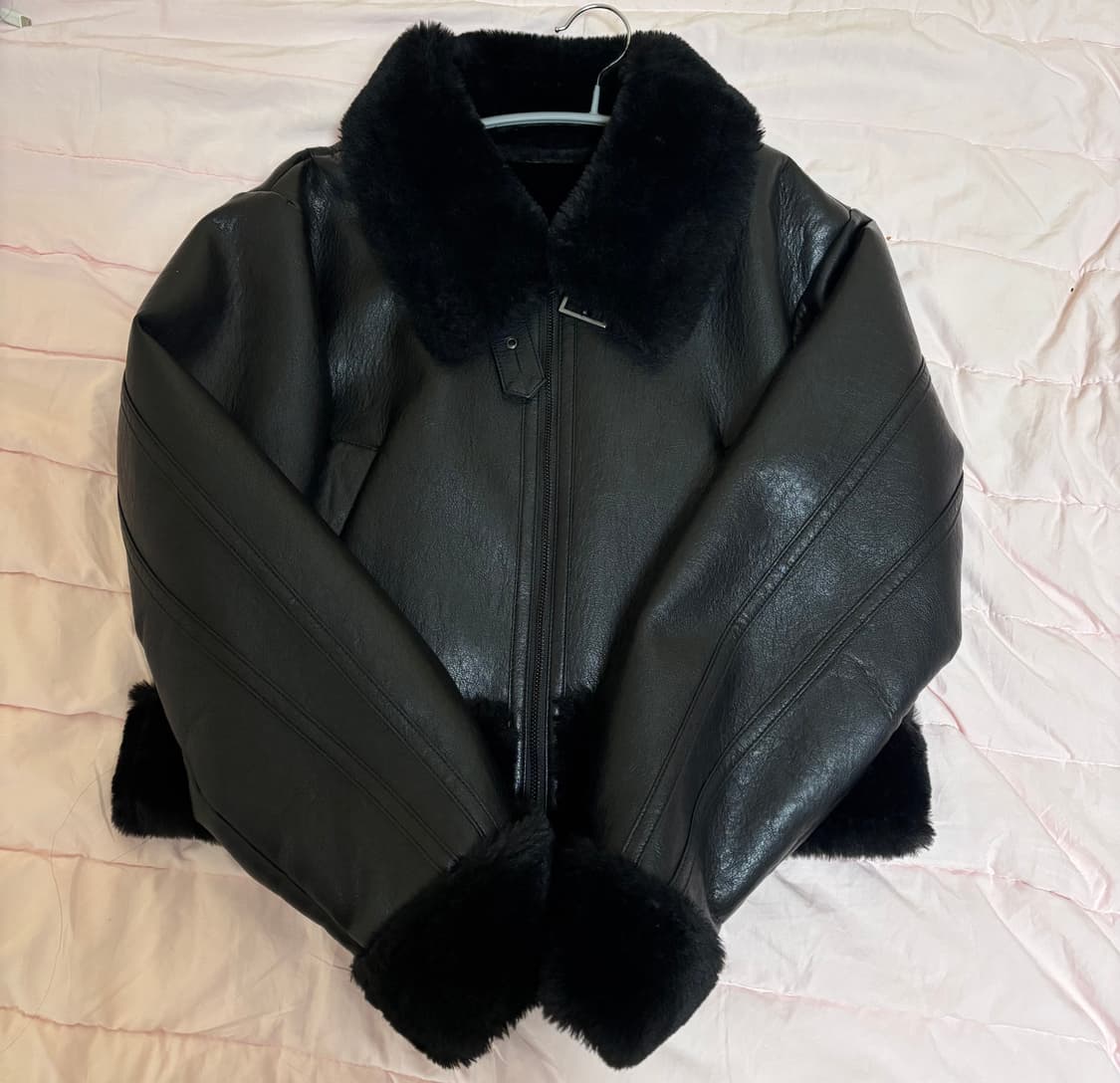 보헤미안서울 23FW 무스탕 자켓 블랙 상품이미지2