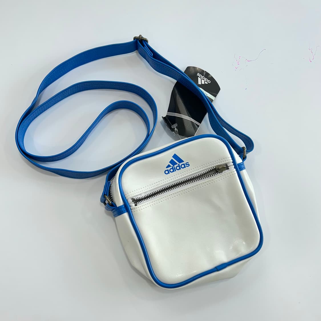 Adidas 아디다스 블루 화이트 배색 미니 크로스백 상품이미지4