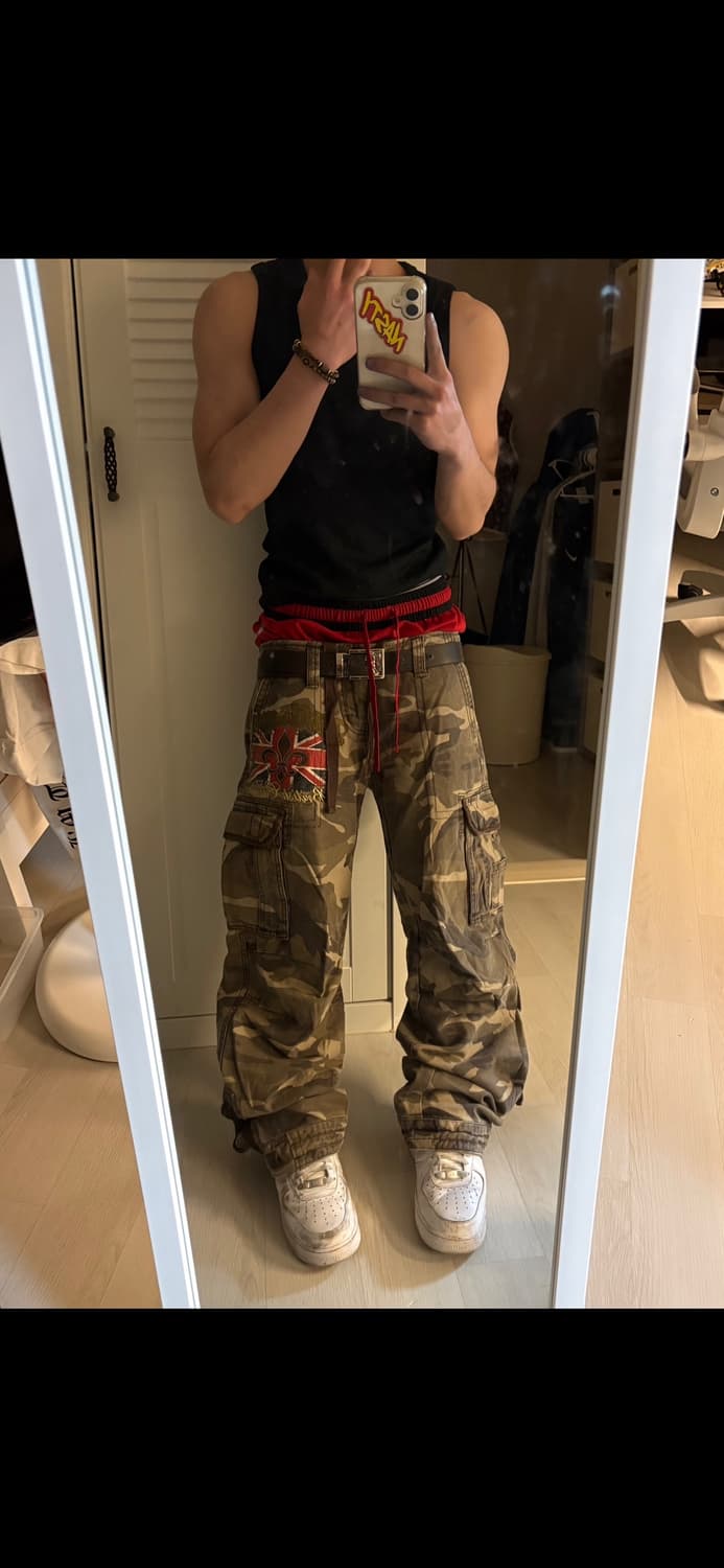ASK 카모 카고팬츠 브리티시 커스텀 패치 상품이미지6