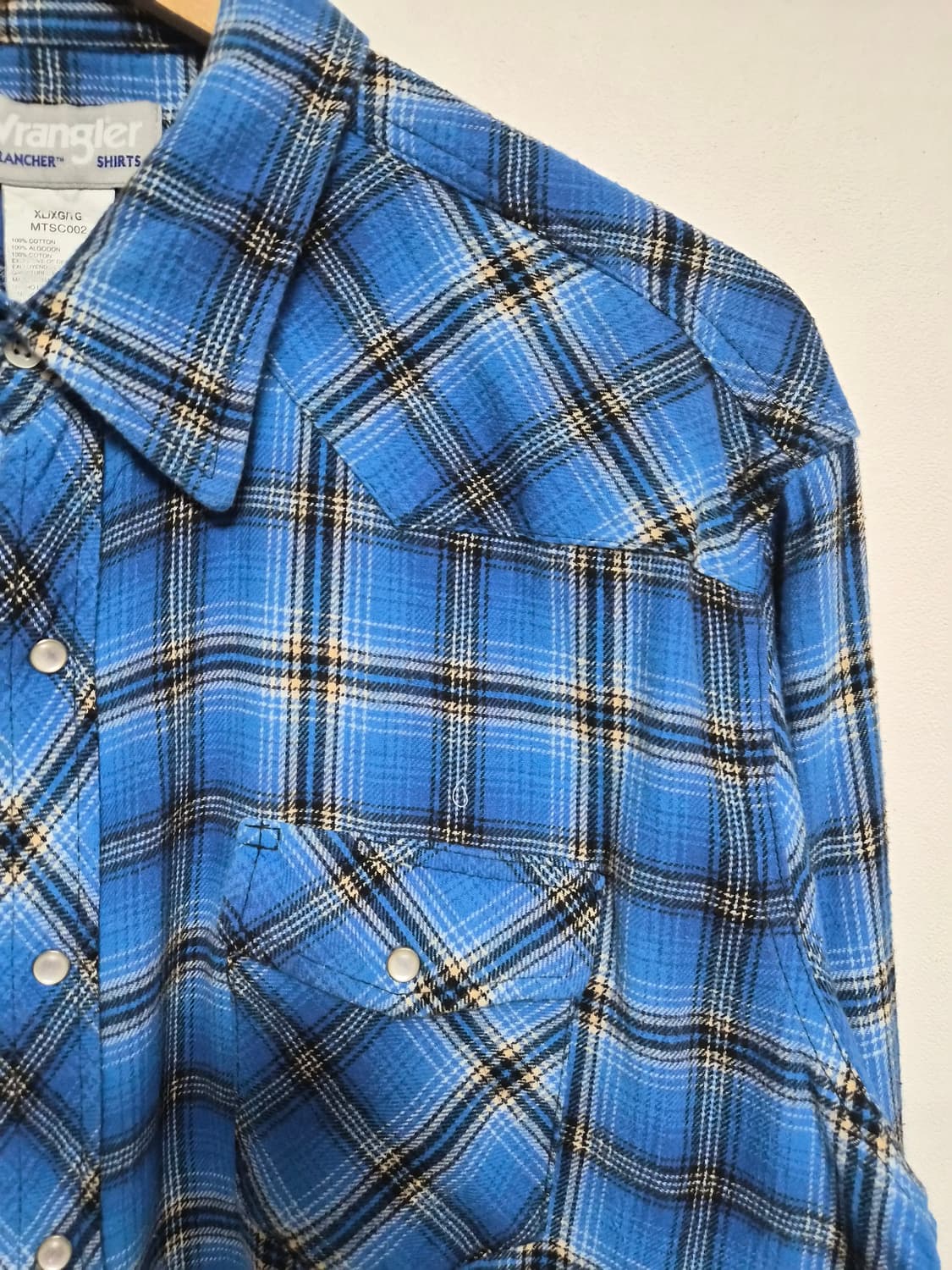 랭글러Wrangler 체크 웨스턴 플란넬 셔츠 XL사이즈 - S320 상품이미지3