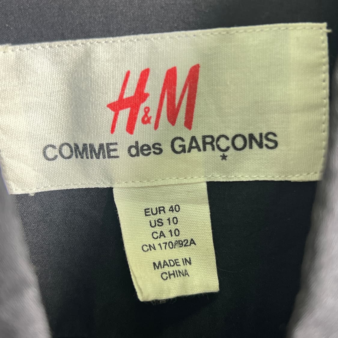 꼼데가르송 X H&M 블랙 셔츠 40 상품이미지3