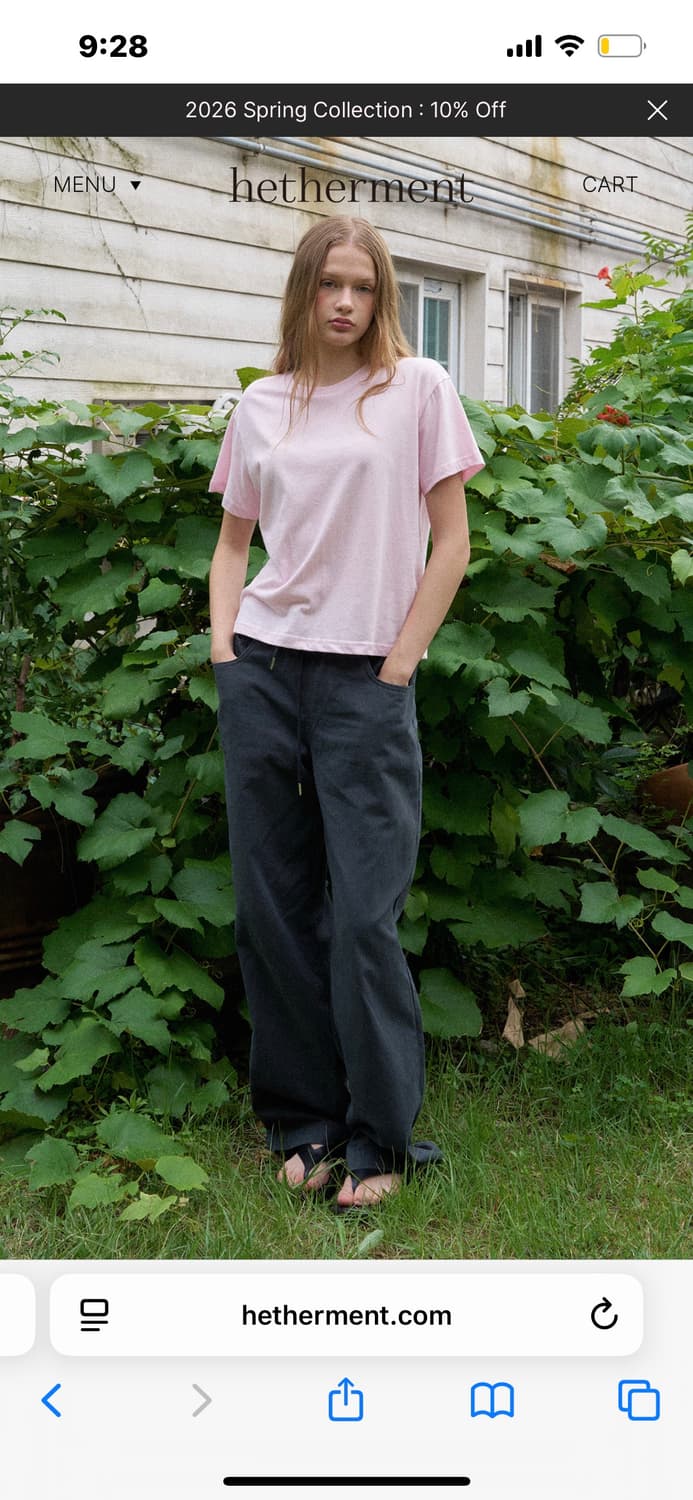 헤더먼트 worn cotton pants ash navy 상품이미지2