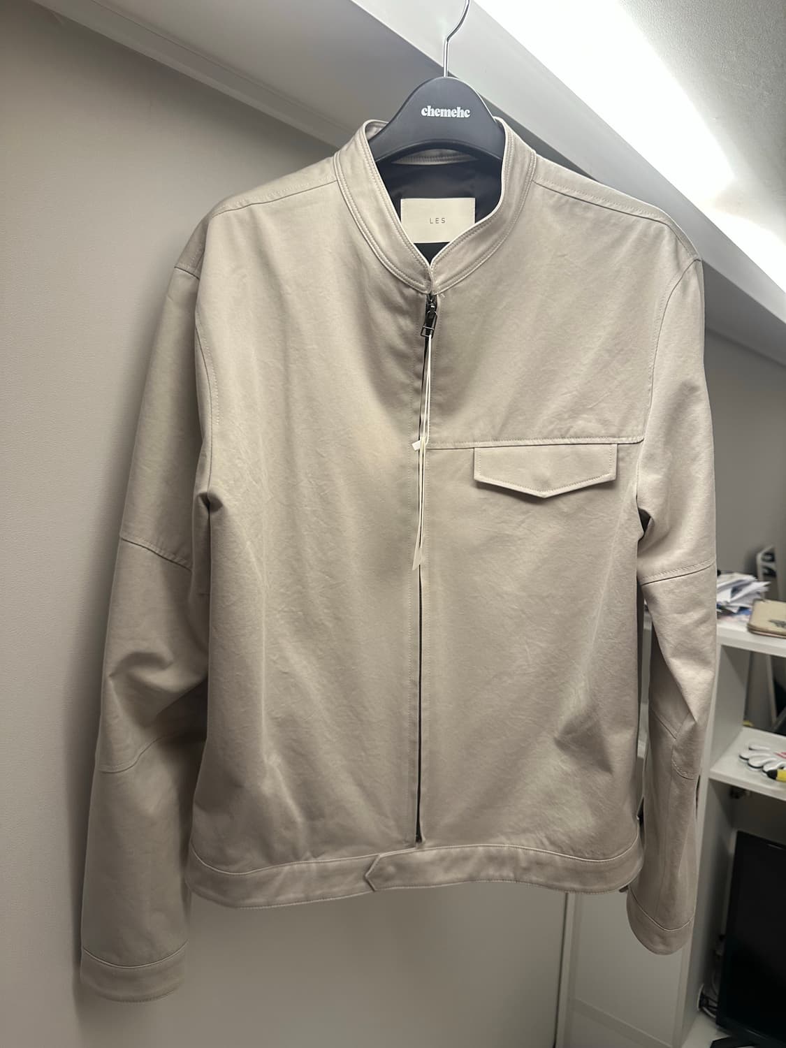 [2] LES Rib mechanic jacket Dusty white 상품이미지2