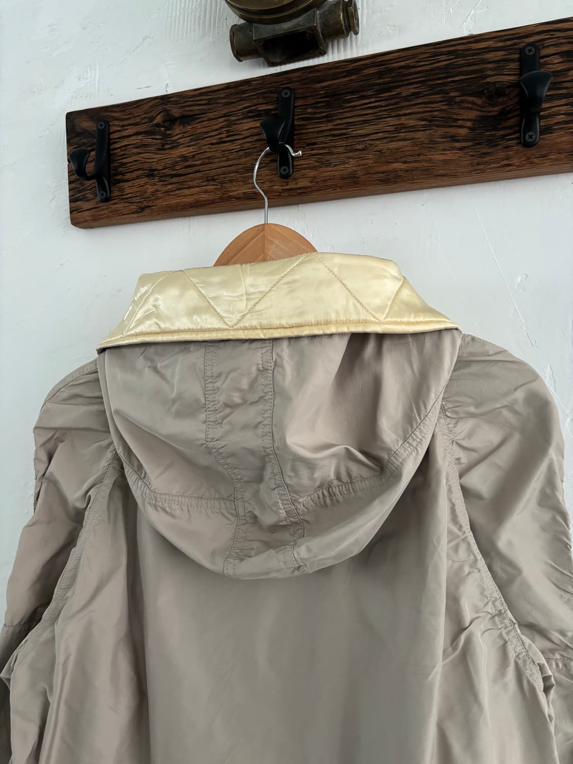 Sacai 사카이 밀리터리 베이지 실크 혼방 코트 상품이미지7