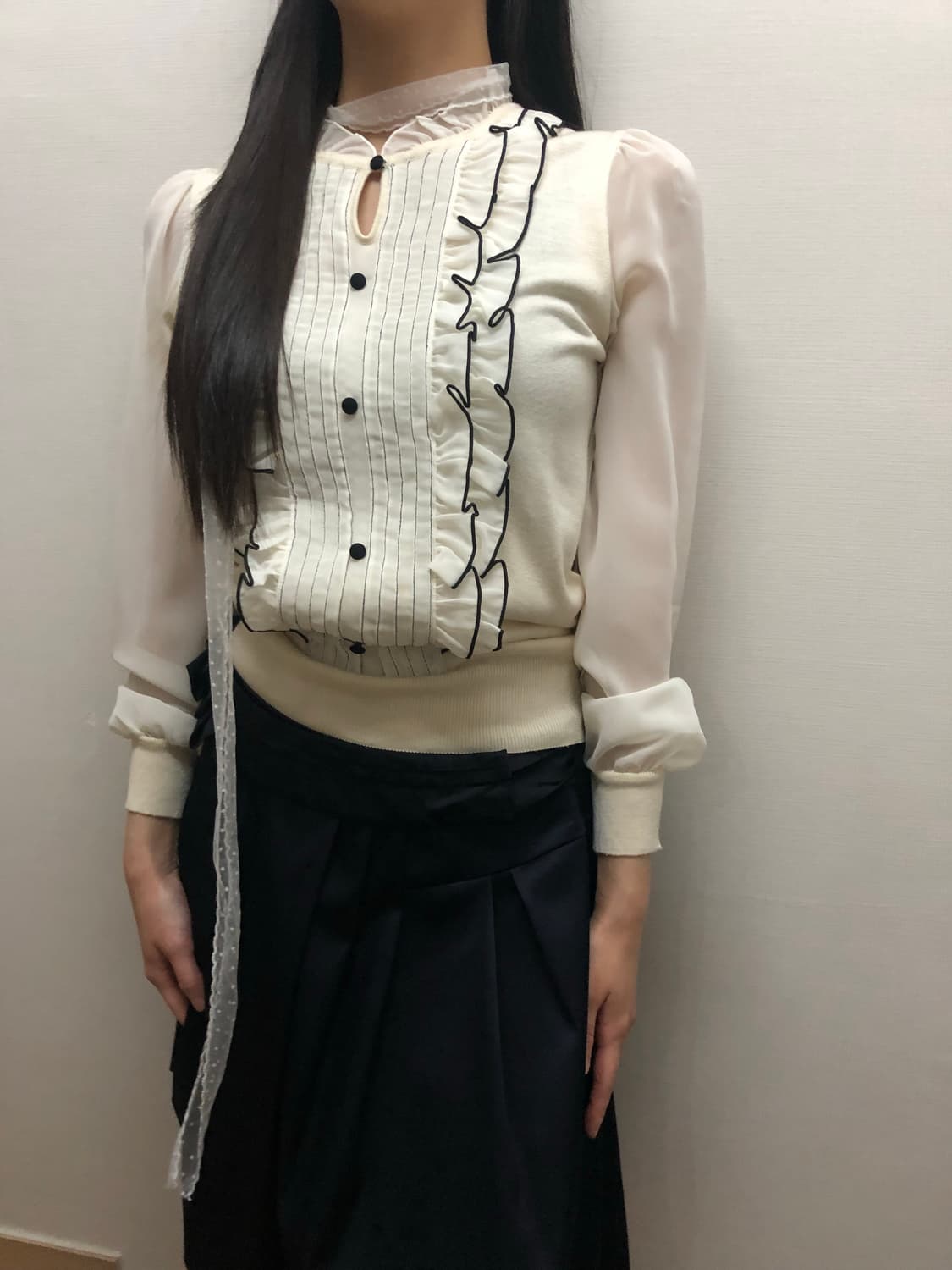 빈티지 화이트 프릴 블라우스 상품이미지3