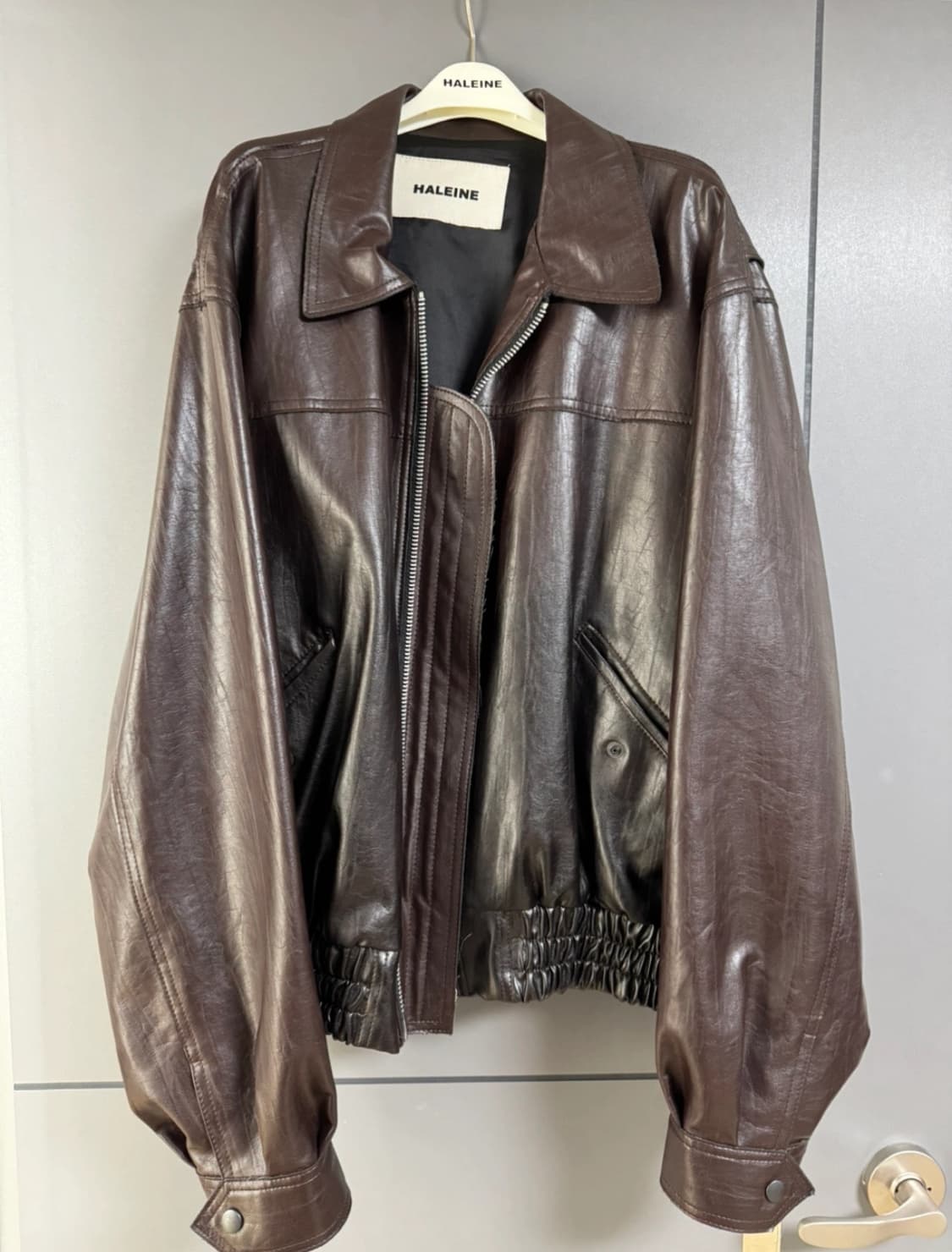 알렌느 다크브라운 그라데이션 레더 2사이즈 상품이미지1