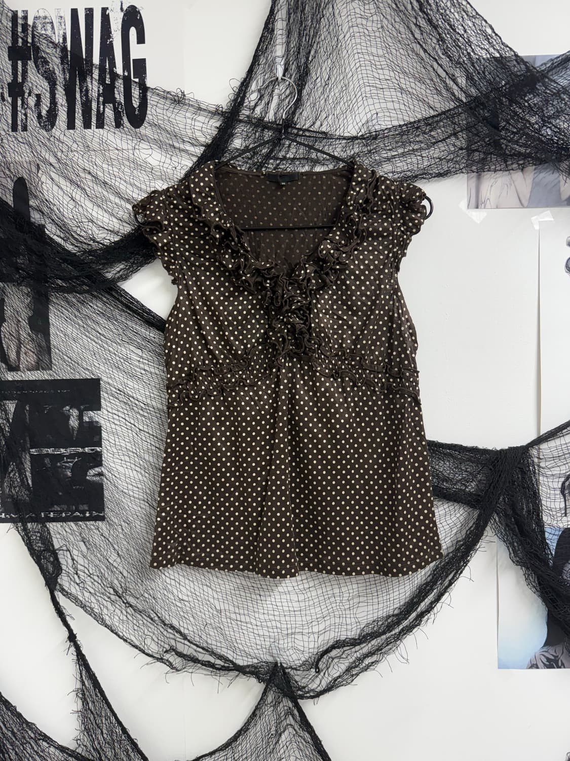 nerd girl dot lace detail sleeveless  상품이미지1