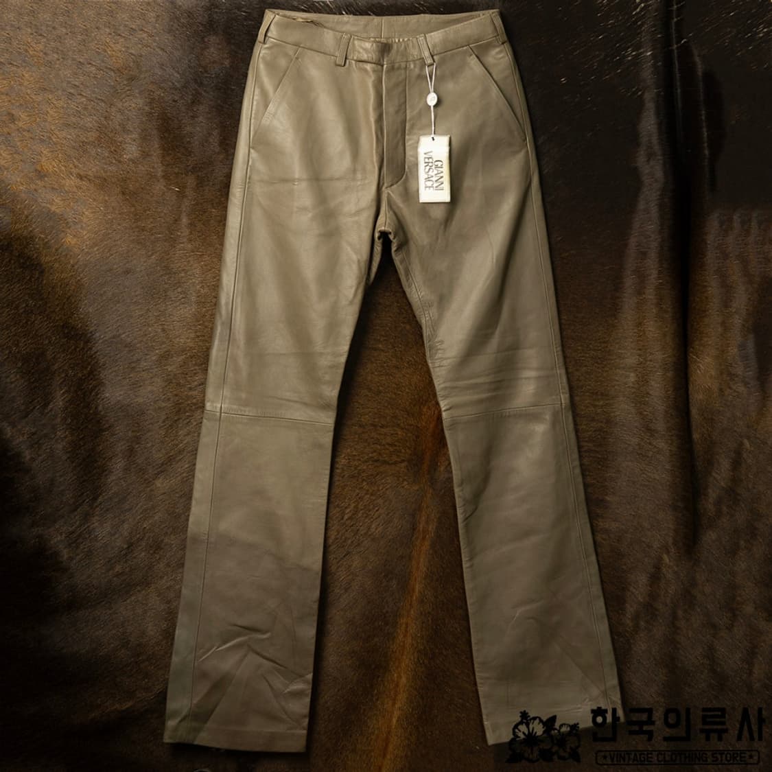 [28] 00s VERSACE 지아니 베르사체 램스킨 레더팬츠  상품이미지1