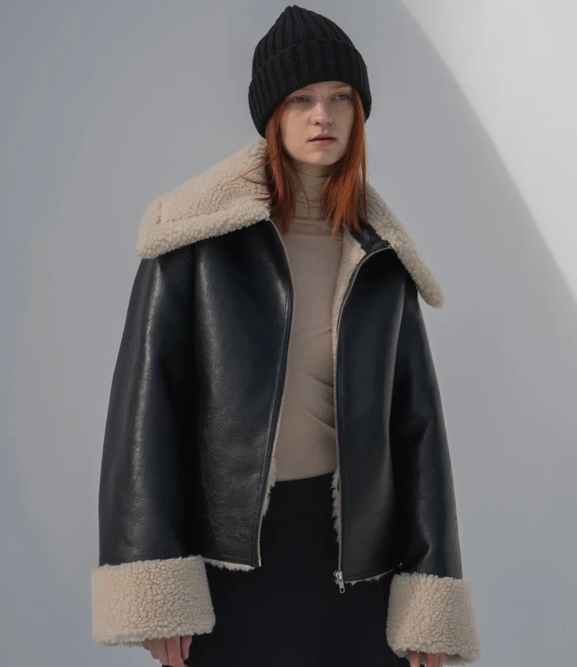 리파인드 램스울 오버핏 무스탕 자켓 상품이미지2