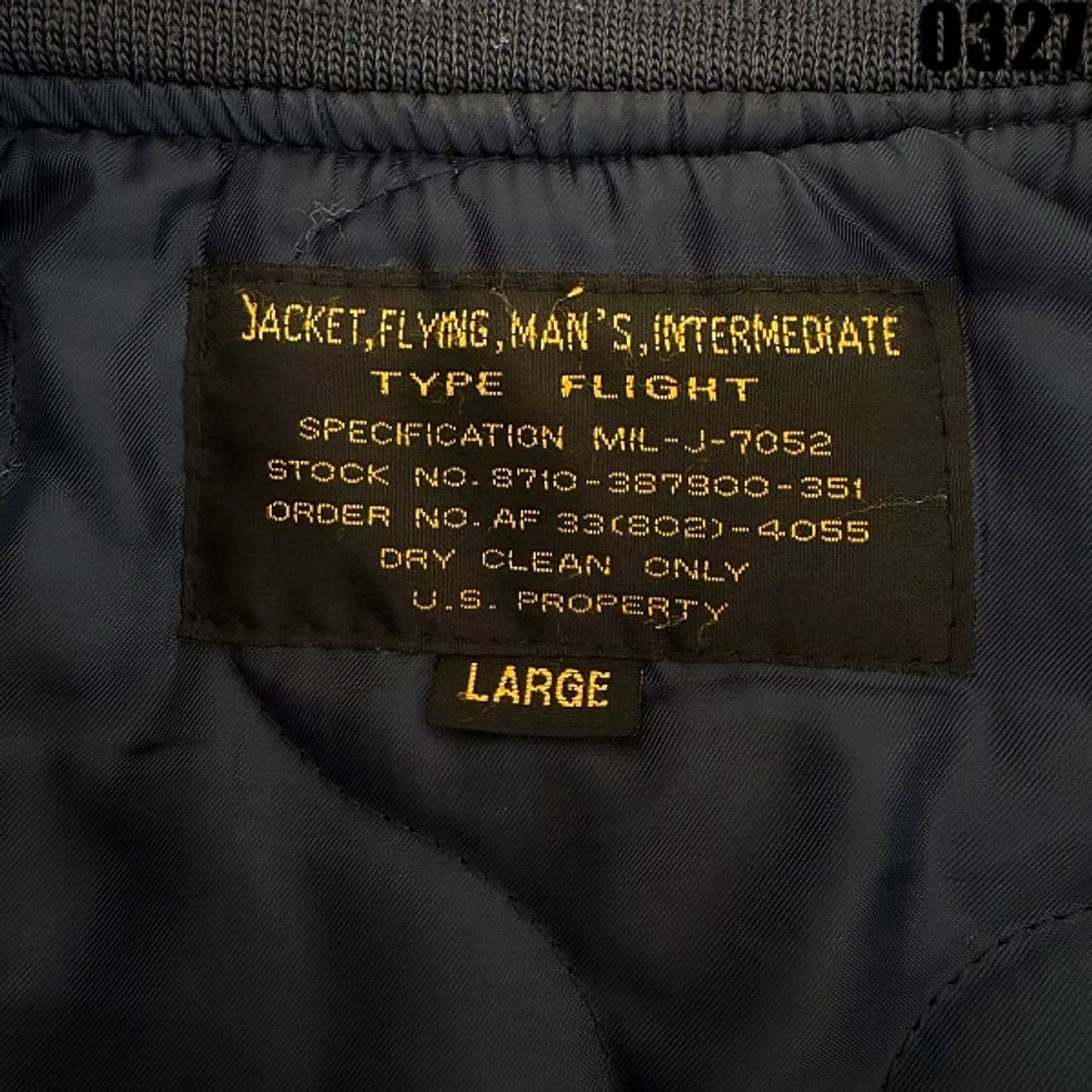 미군 항공 점퍼 MA-1 타입 플라이트 자켓 L 0327 상품이미지6