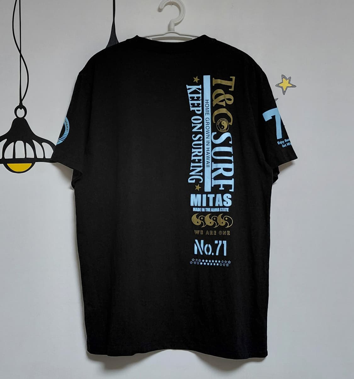 [XL] T&C 서프 디자인 하와이 오버핏 그래픽 반팔 티셔츠 블랙 상품이미지8