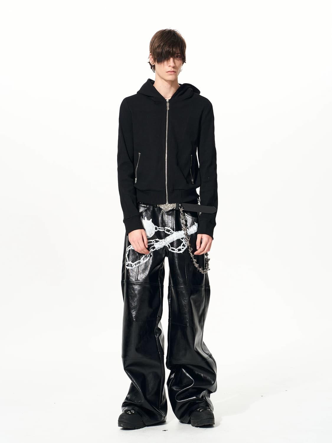 스컬 크로스 후드 집업 자켓 상품이미지3