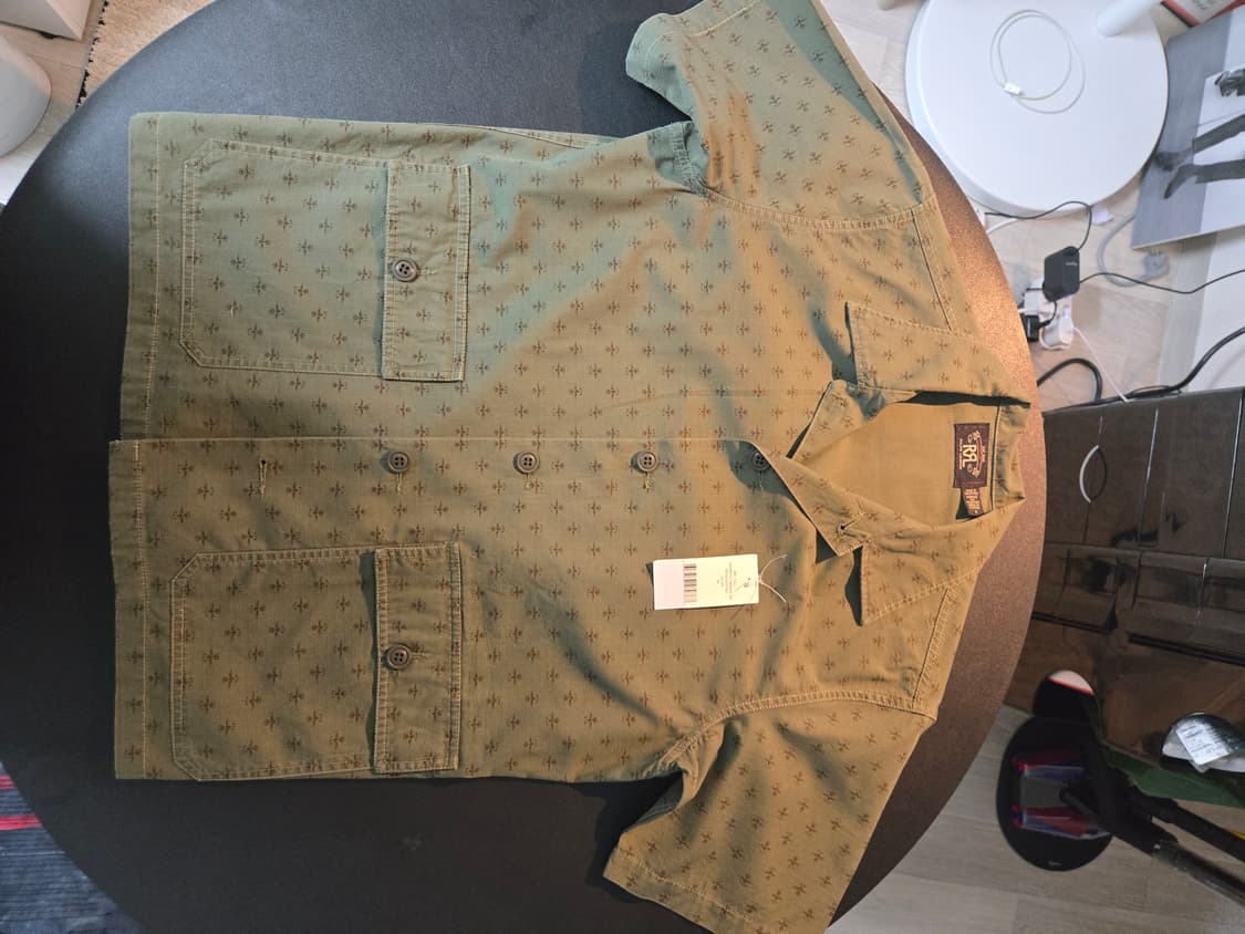 RRL 에반튼슨 프린트 반팔 올리브 셔츠 상품이미지1