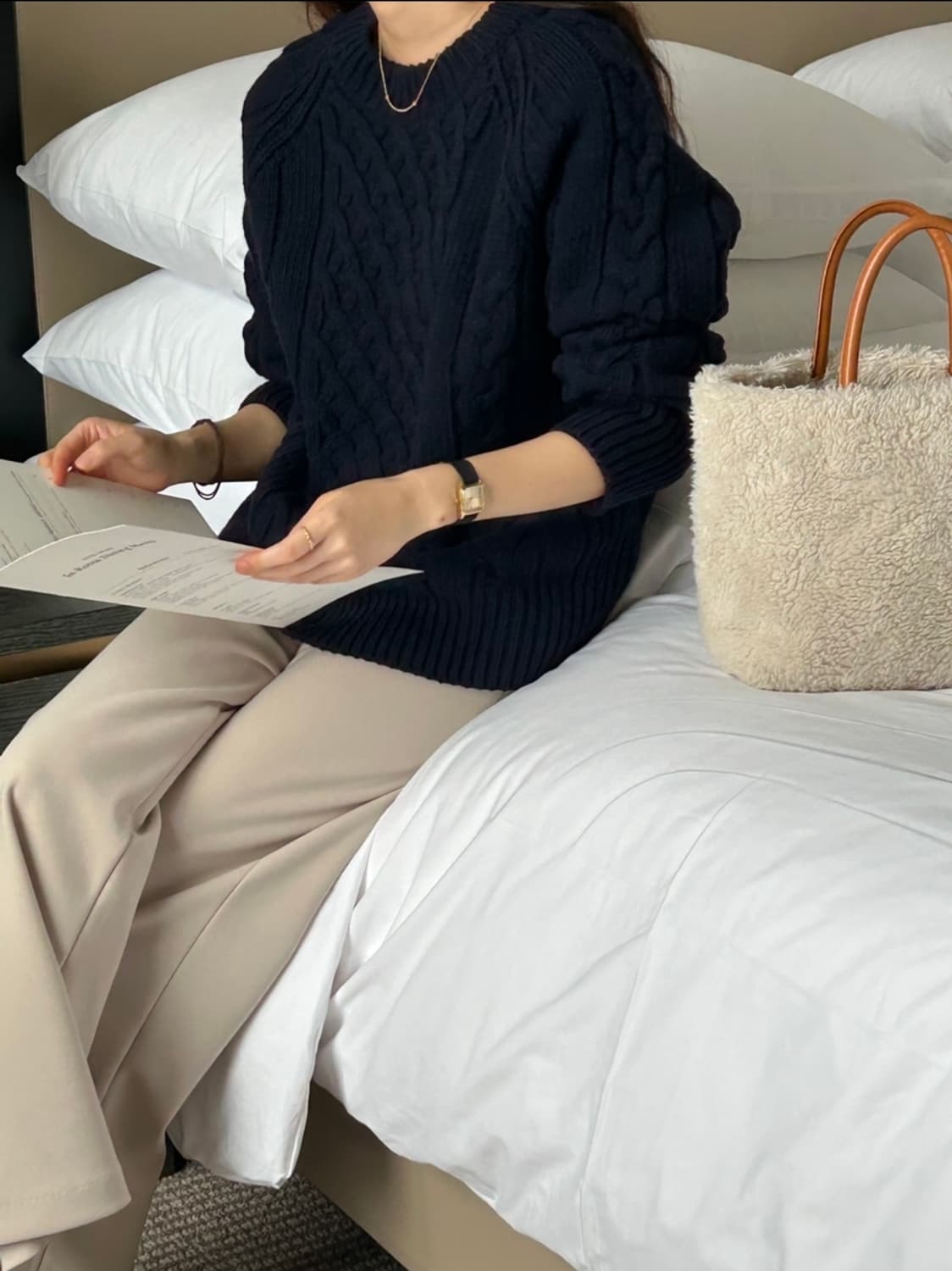 5KP 바운드 피셔 니트 네이비 새제품 상품이미지5