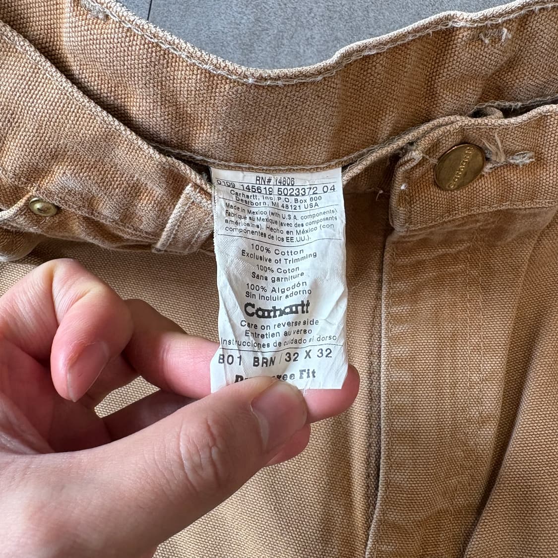 칼하트 정품 브라운 더블니 팬츠 바지 상품이미지5
