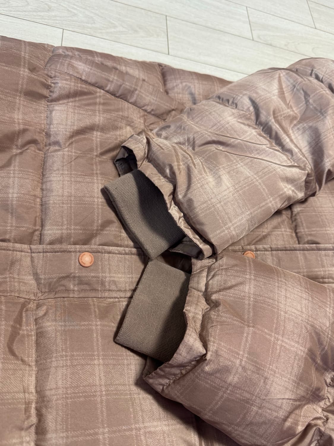 스컬프터 덕다운 체크 롱패딩 상품이미지6