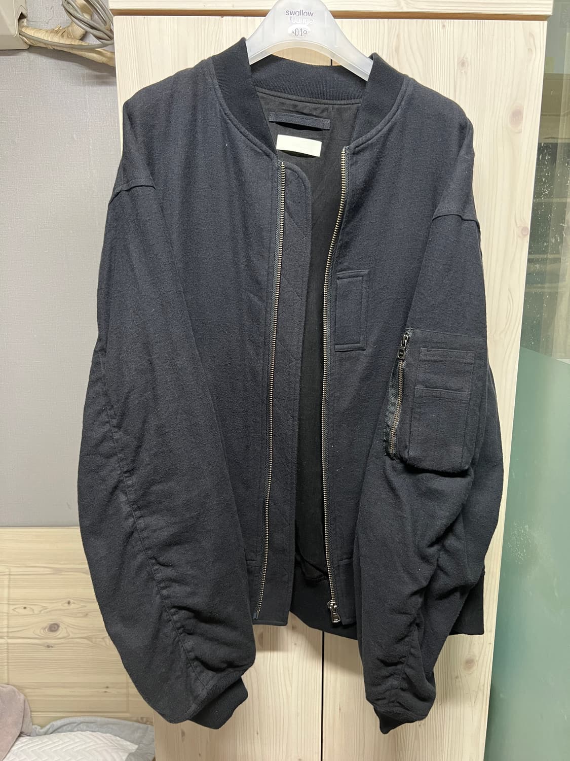 ham 함 Aviator ma-1 블랙 2사이즈 판매 상품이미지3