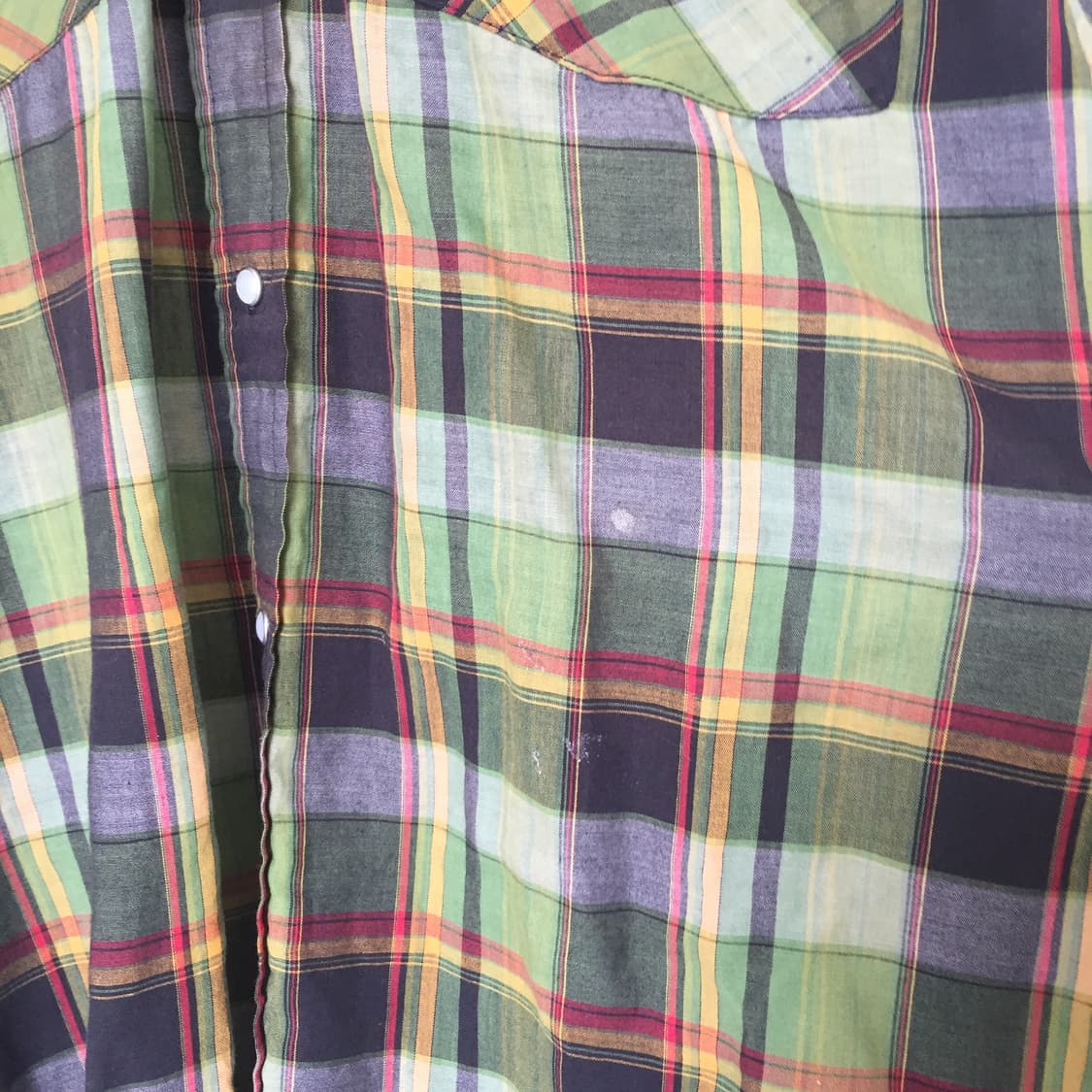 빈티지 그린 반팔 체크 셔츠 너드 상품이미지7