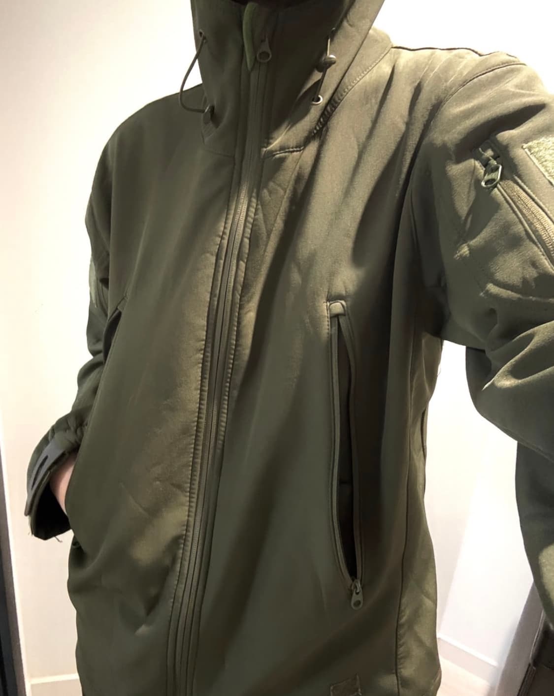 카키 하이넥 안감 집업 M 상품이미지2