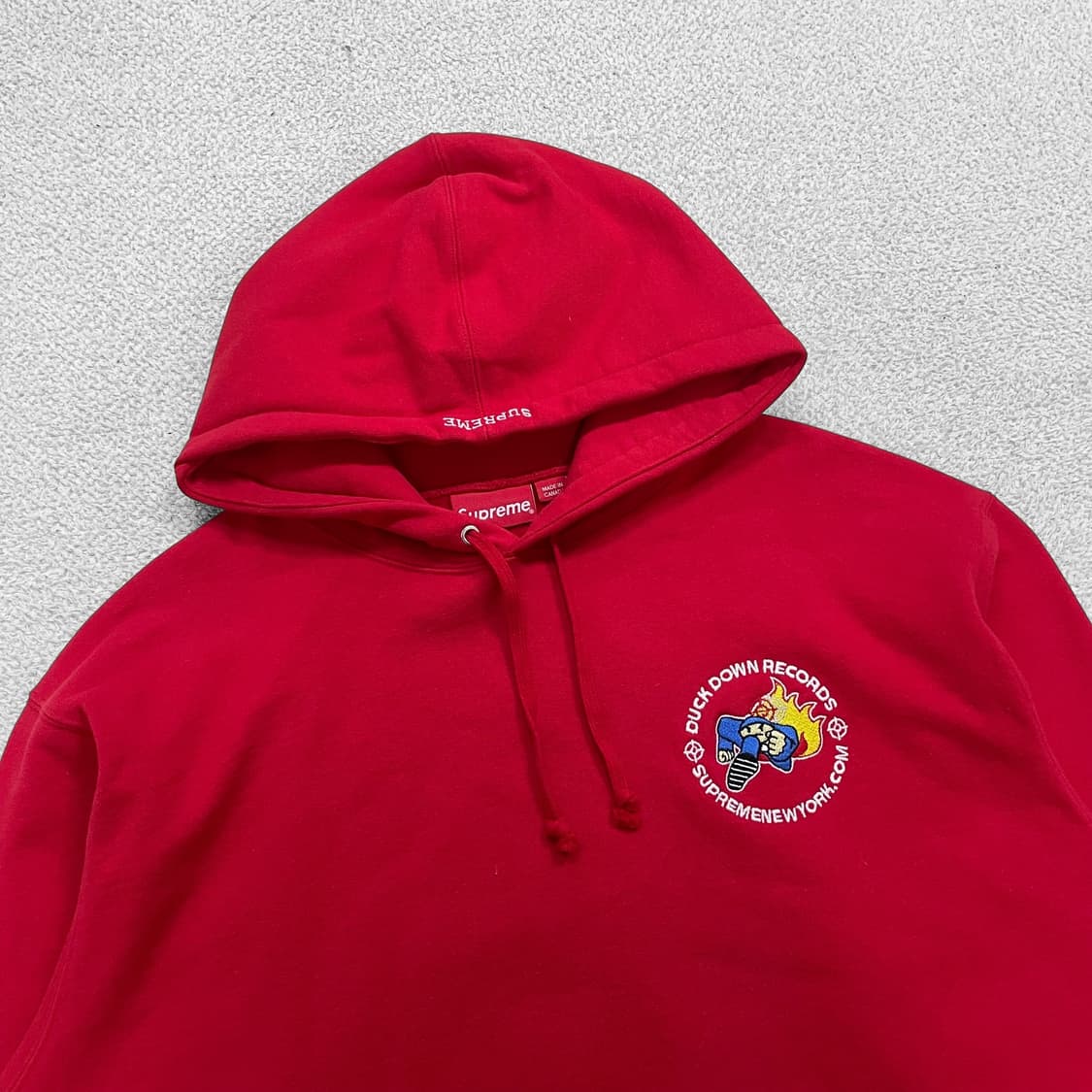 슈프림 Supreme x 덕다운레코즈 후드티 레드 상품이미지3
