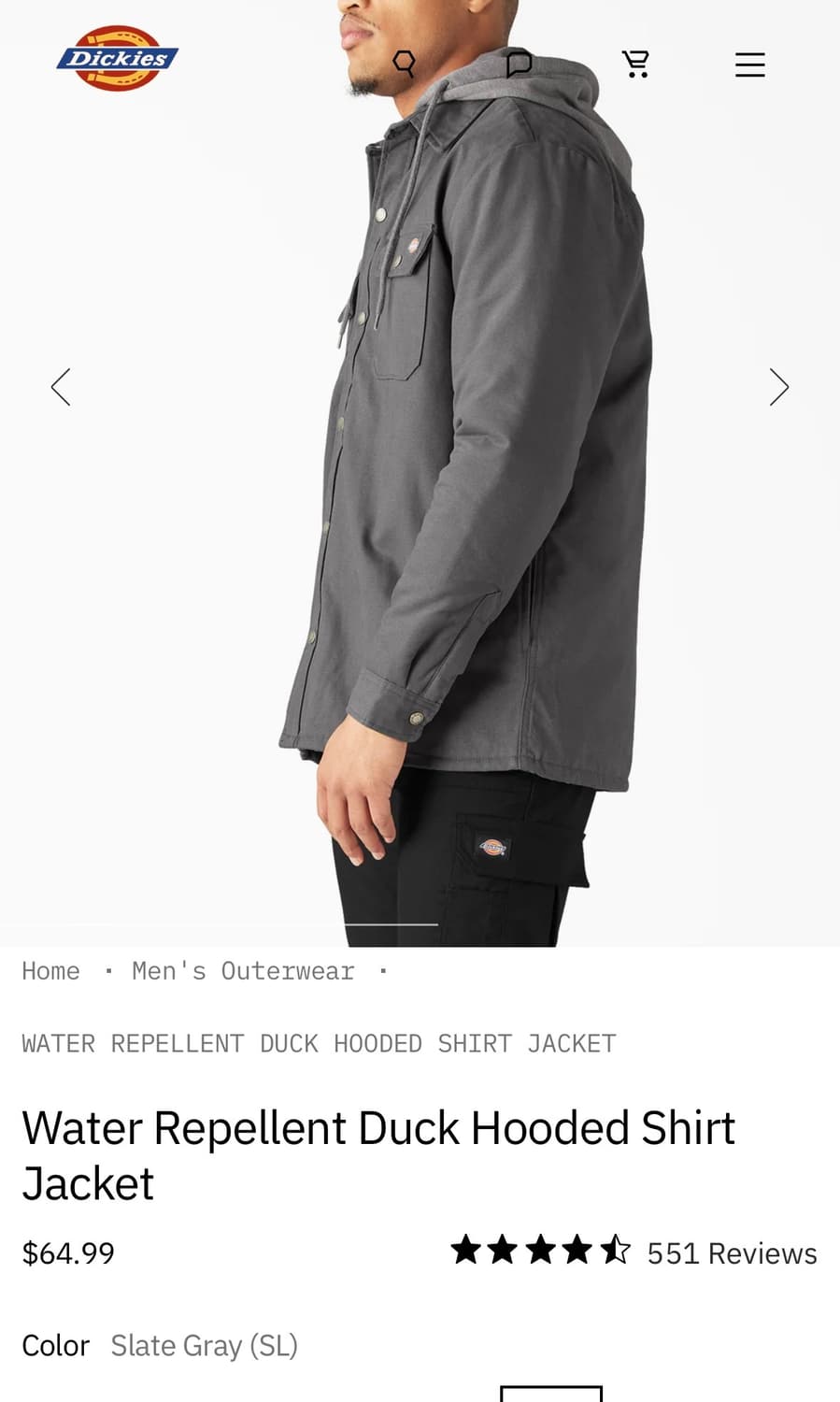 (M)디키즈 후드 워크 자켓 슬레이트그레이 상품이미지7