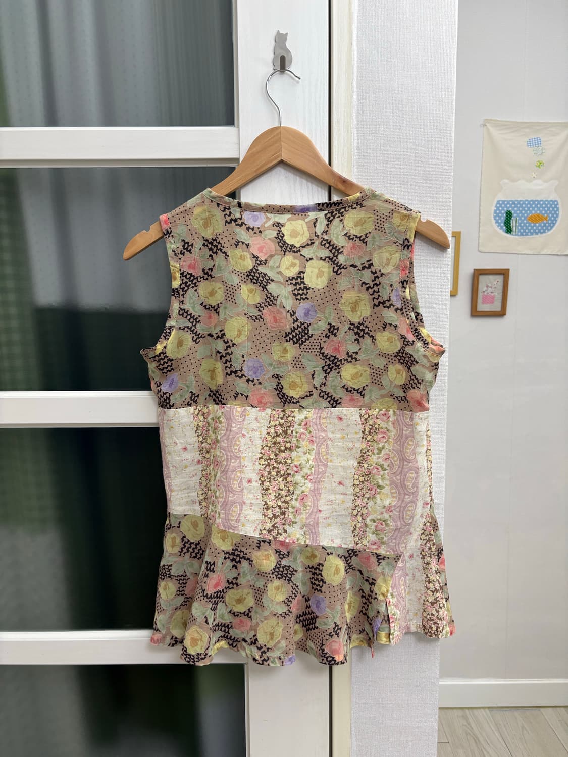 플라워 패치 슬리브리스 상품이미지4