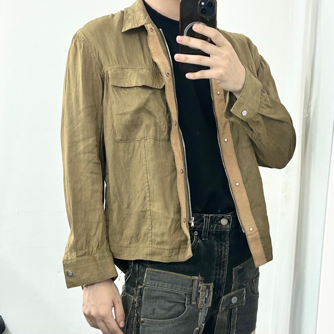 솔리드옴므 린넨 트러커 자켓 상품이미지3