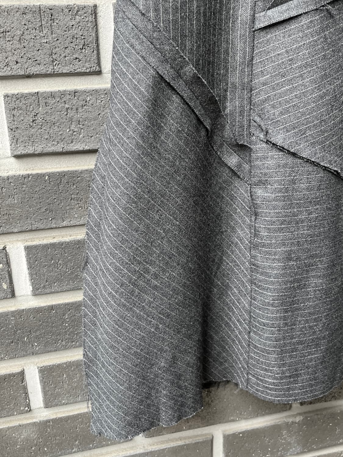 The ballroom 패치워크 울 스커트 그레이 상품이미지6