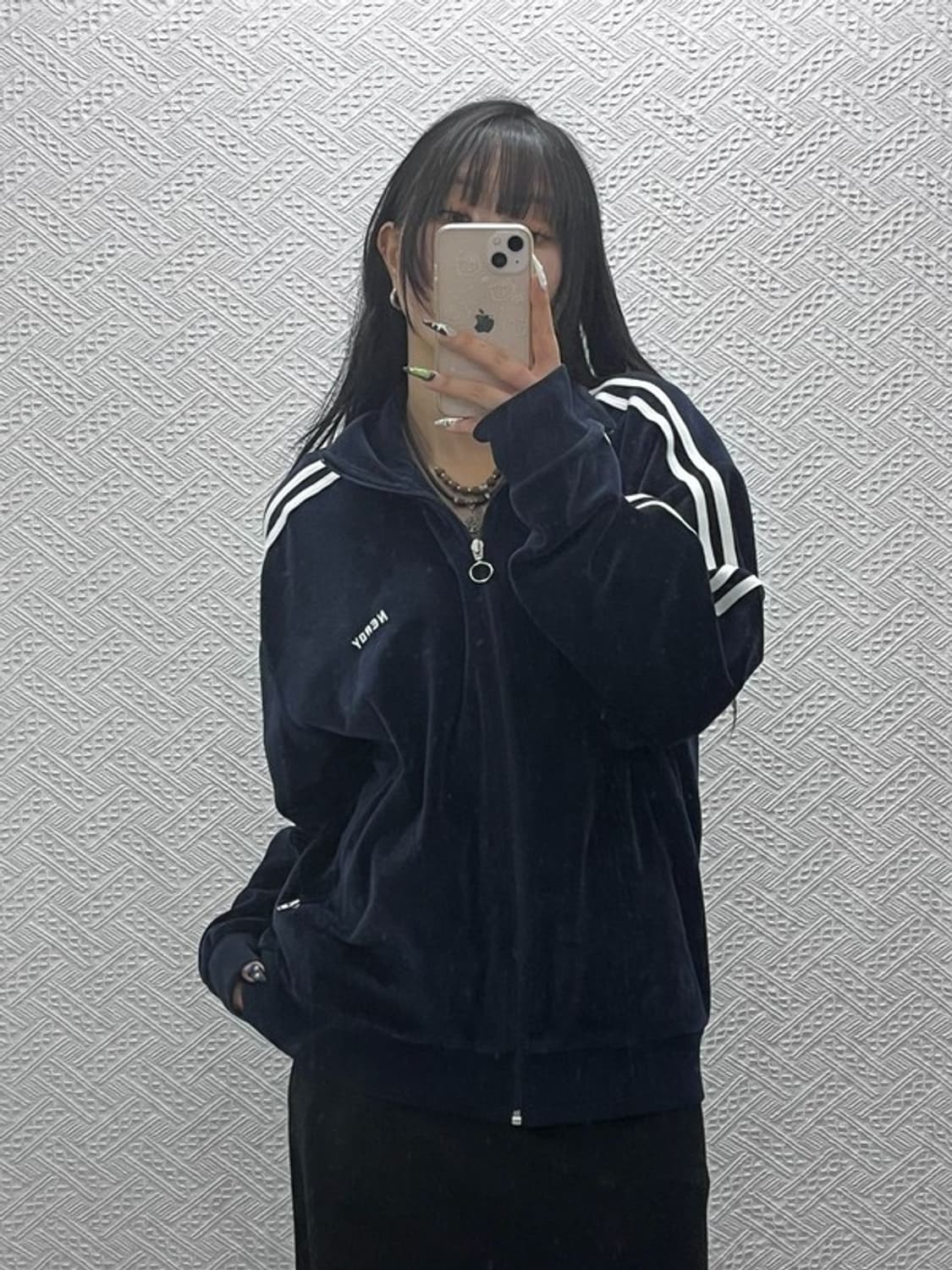 널디 올드스쿨 레트로 00's 벨벳 집업 M C08762 상품이미지1