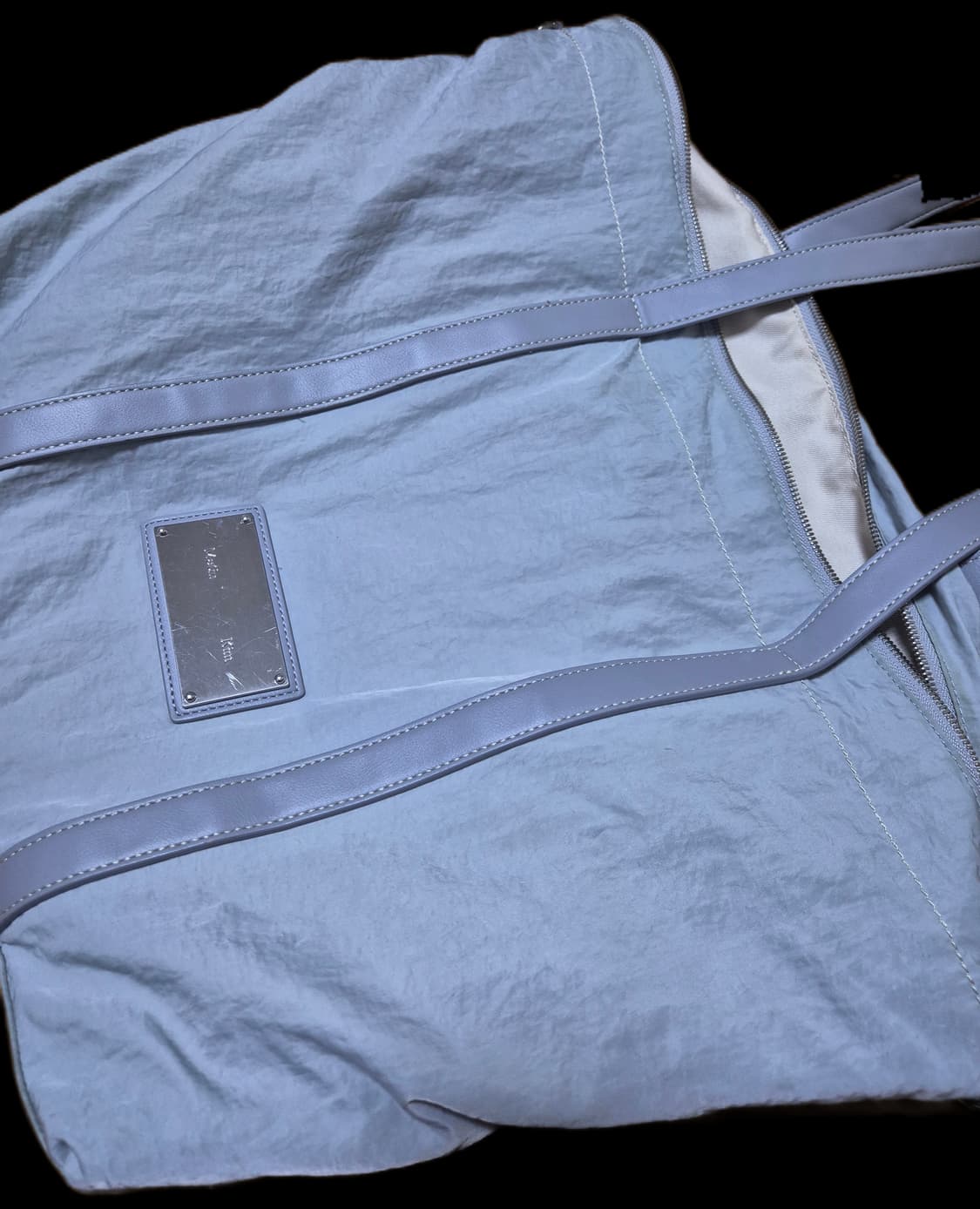 마뗑킴 나일론 패브릭 쇼퍼백(라이트그레이) 상품이미지5