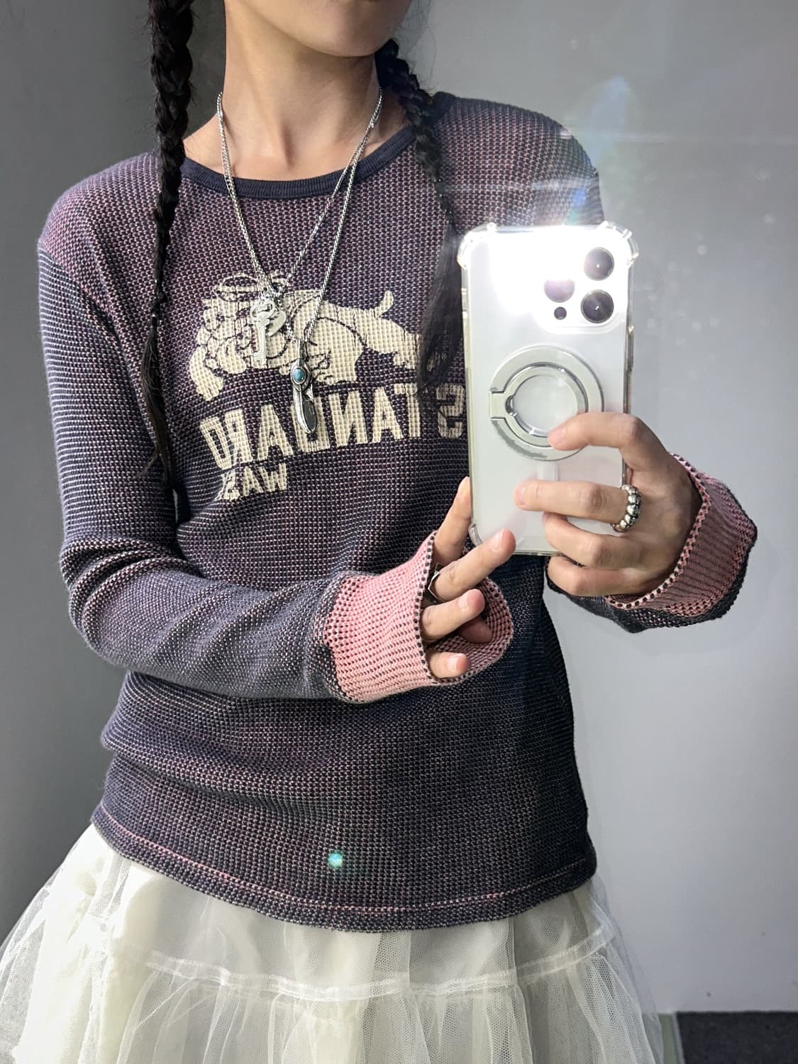 washed dog waffle L/S 상품이미지3