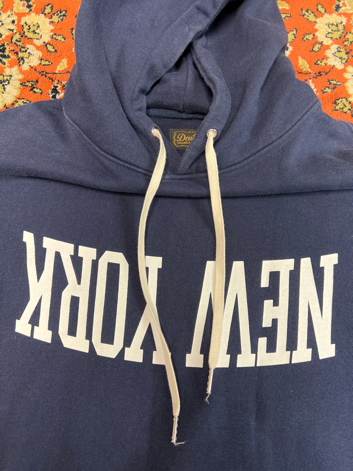 [M] DEUTERO 듀테로 네이비 뉴욕 후드티 상품이미지4