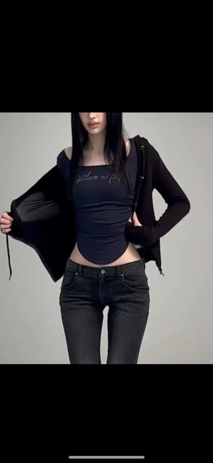 새상품) 플리즈노팔로우 로미탑 네이비  상품이미지1