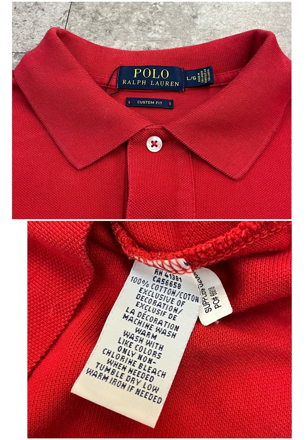 폴로 랄프로렌 반팔 카라티 레드 L #csz4047 상품이미지3