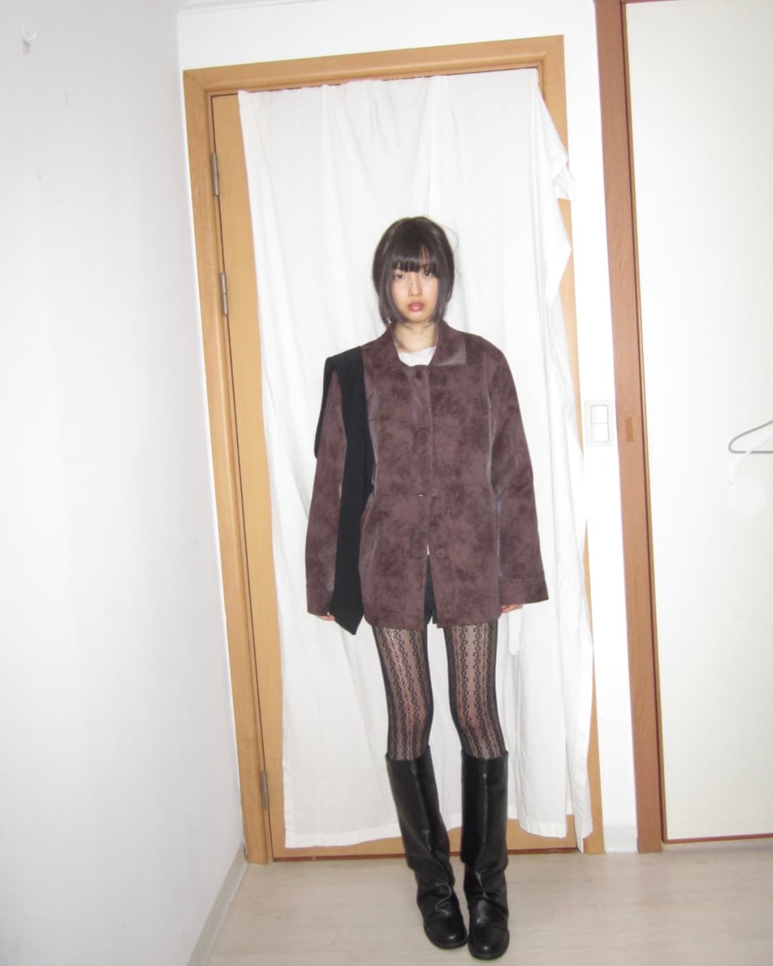 버건디 레더 자켓 상품이미지1