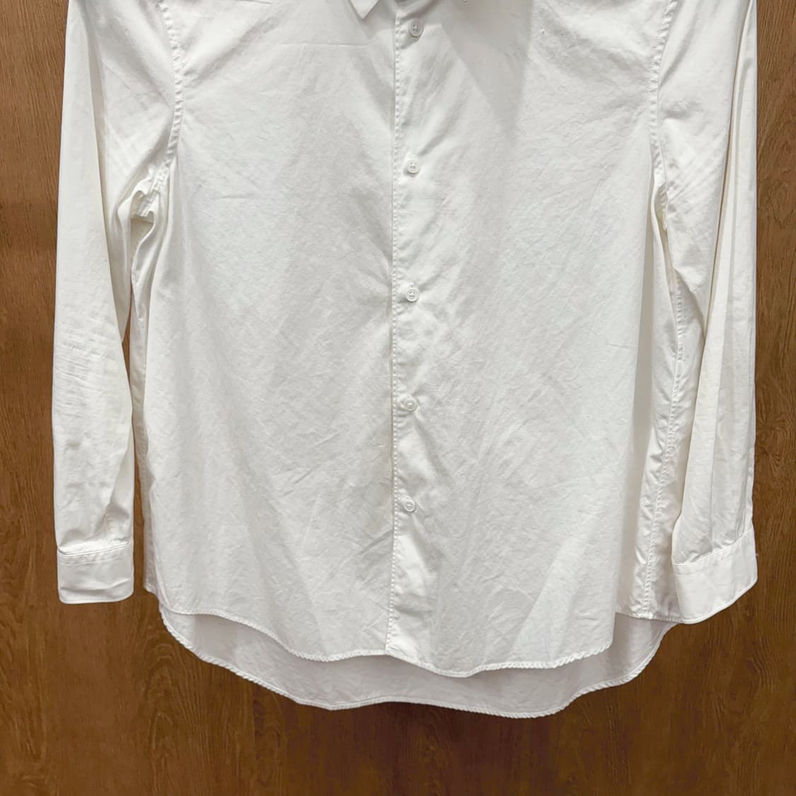 질샌더 코튼 긴팔 셔츠 무지 히든 버튼업 후면 핀턱 디테일 루즈핏 화이트 상품이미지5