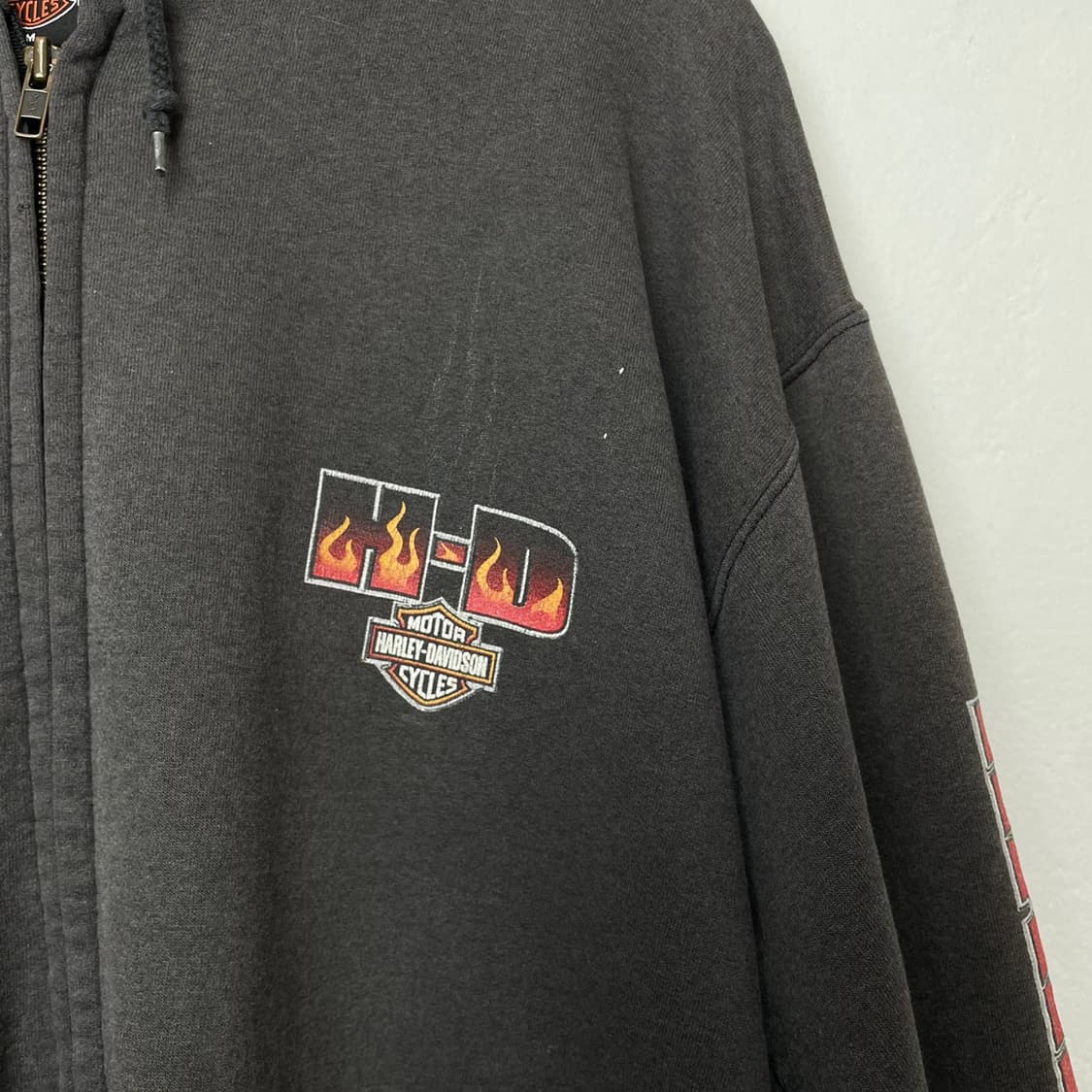 할리데이비슨 차콜그레이 빈티지 프린팅 후드집업 M 상품이미지7
