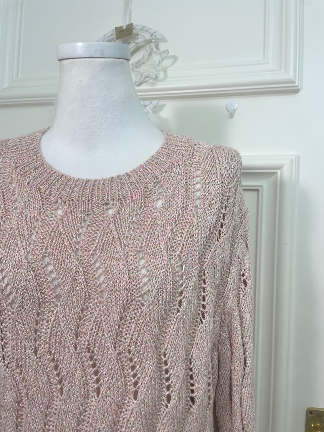 pink pastel mix wave point knit top 상품이미지6