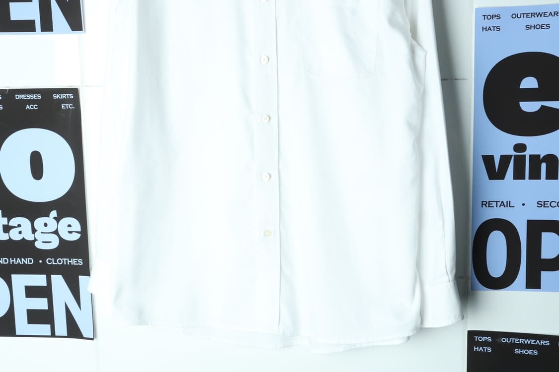 (XL-2XL) 라코스테 셔츠 남방 무지 화이트 흰색 원포켓-H31302 상품이미지4
