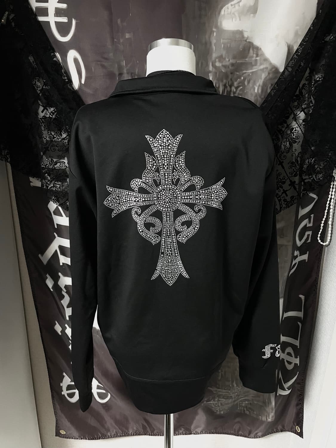 크롬하츠깔 Y2k 빈티지 핫픽스 집업 져지 십자가 크로스고스펑크고스오즈온 상품이미지4