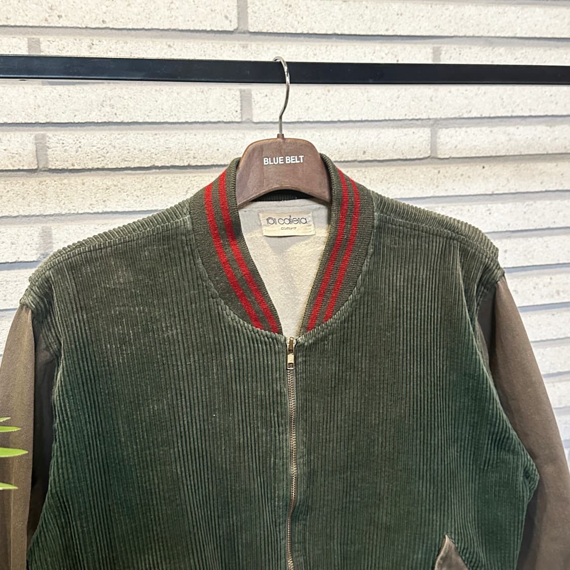 JPN VINTAGE 코듀로이 블루종 자켓 어스톤 배색 디테일 딥그린 상품이미지4