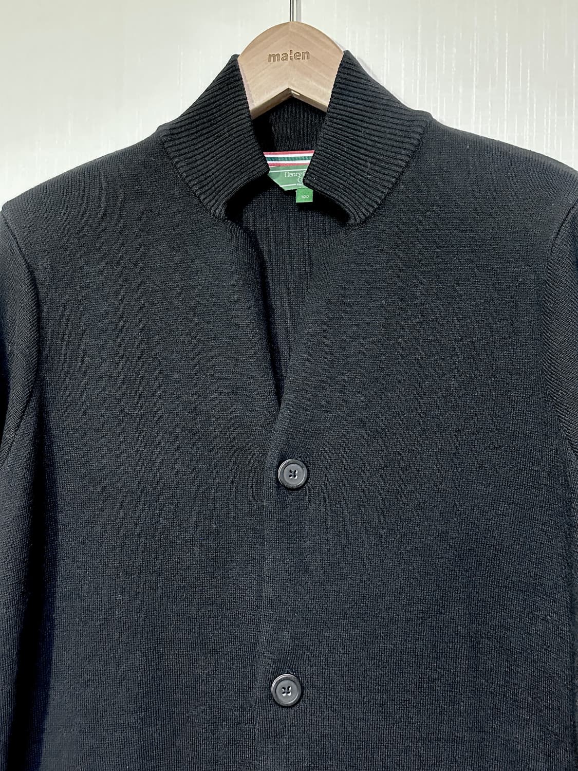 새상품급)헨리코튼 골프 울 블렌드 니트 가디건 100/블랙 상품이미지3