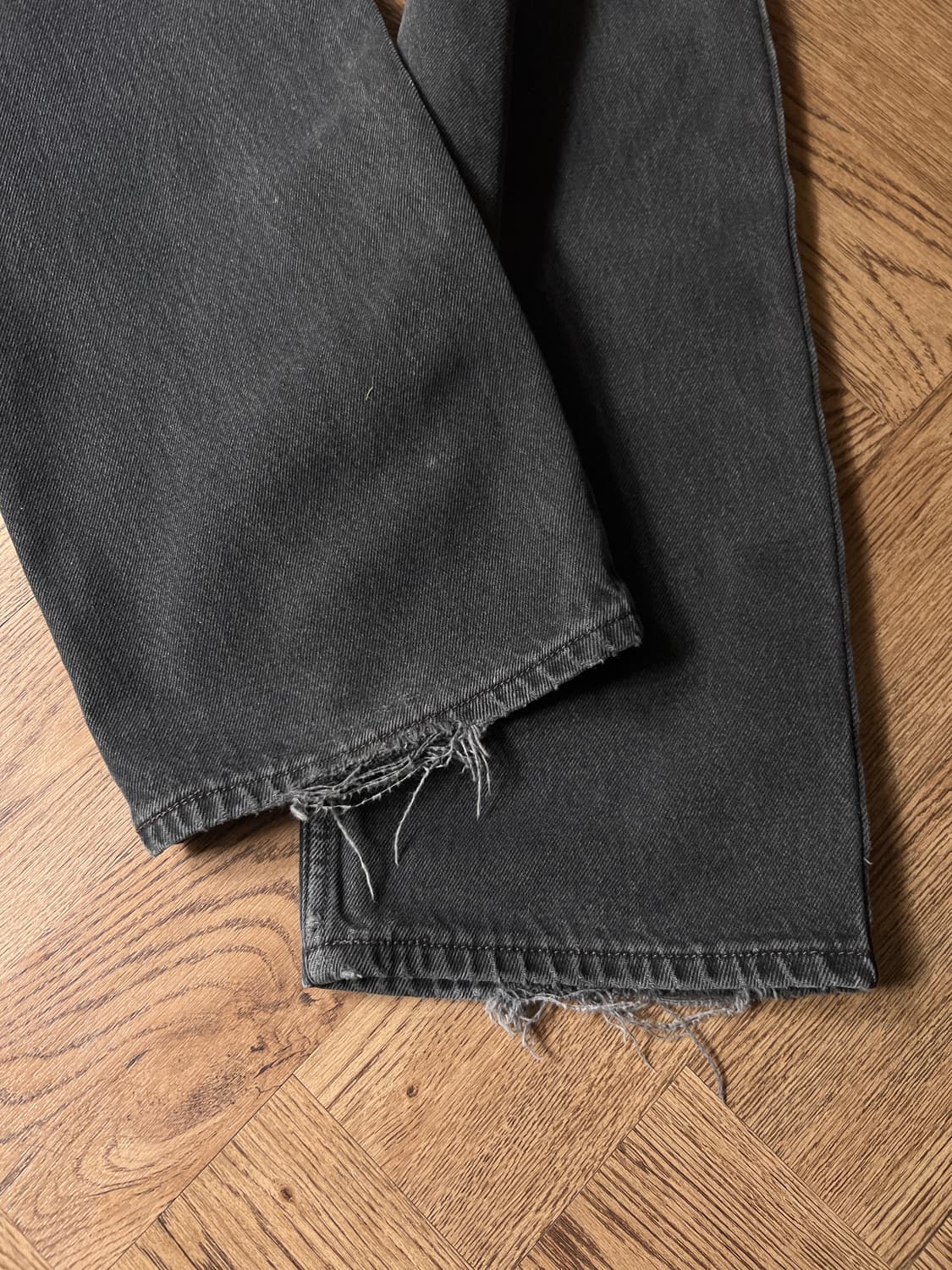 [36]00's 리바이스 505 빈티지 워싱 흑청 데님 팬츠 상품이미지5