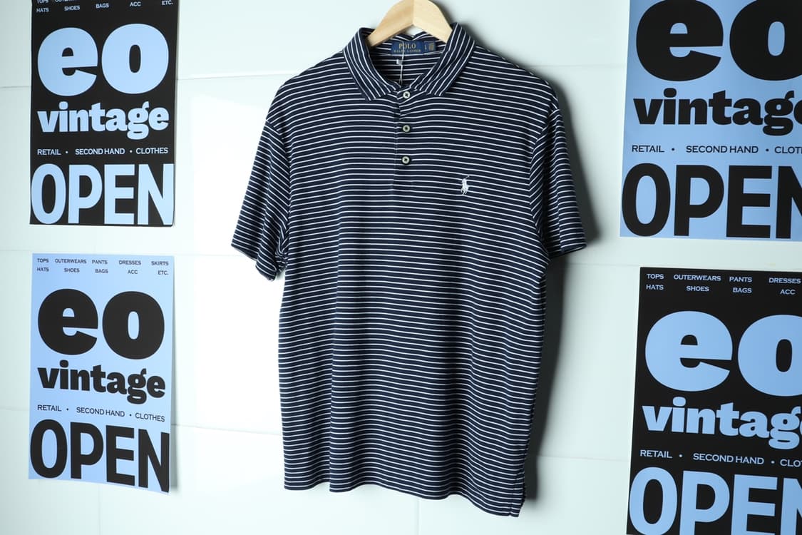 (L-XL) 폴로 랄프로렌 반팔 카라 티셔츠 USA 네이비-H32905 상품이미지2