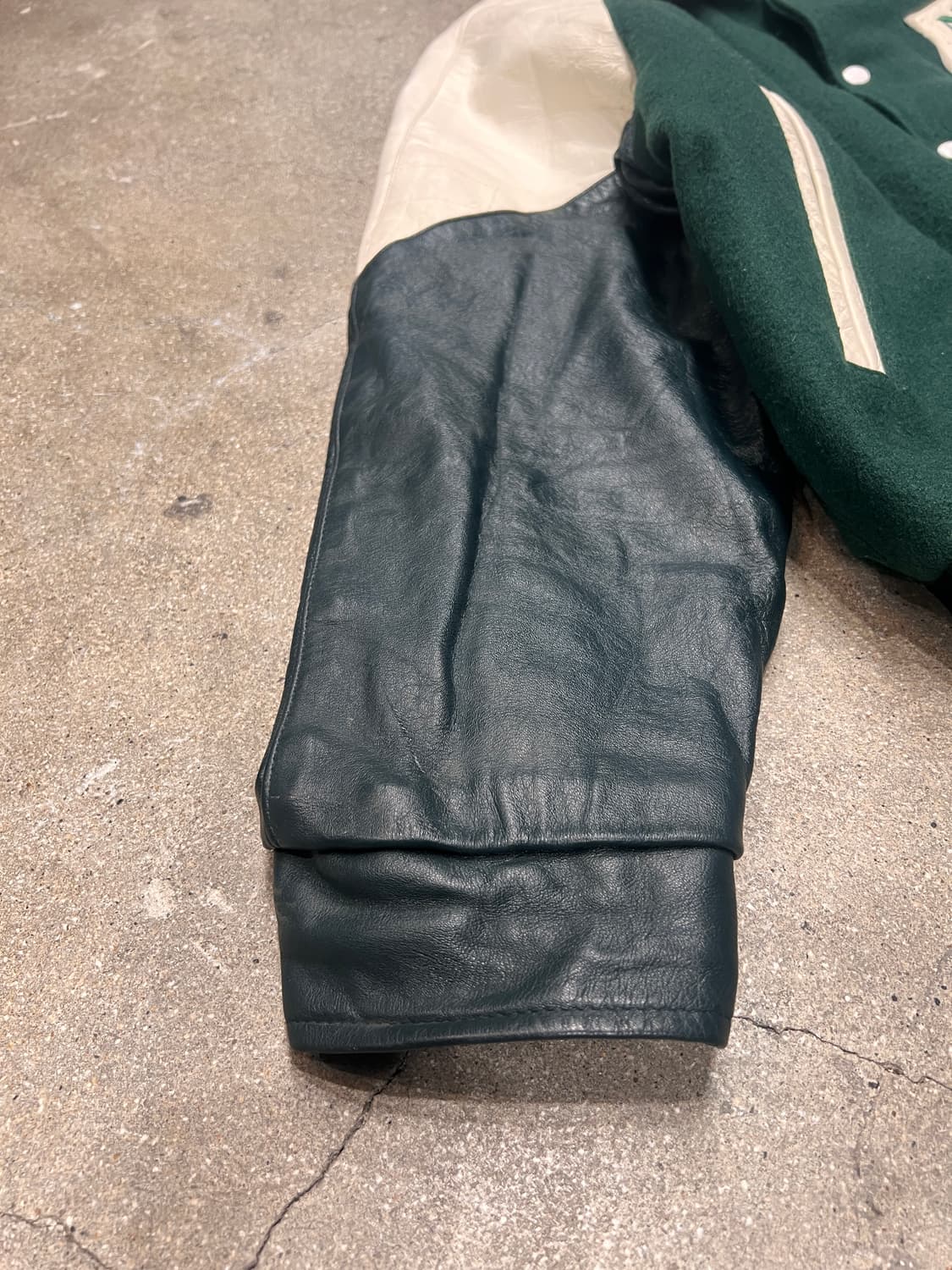 캐나가 빈티지 리얼 레더 울 바시티 자켓 상품이미지9