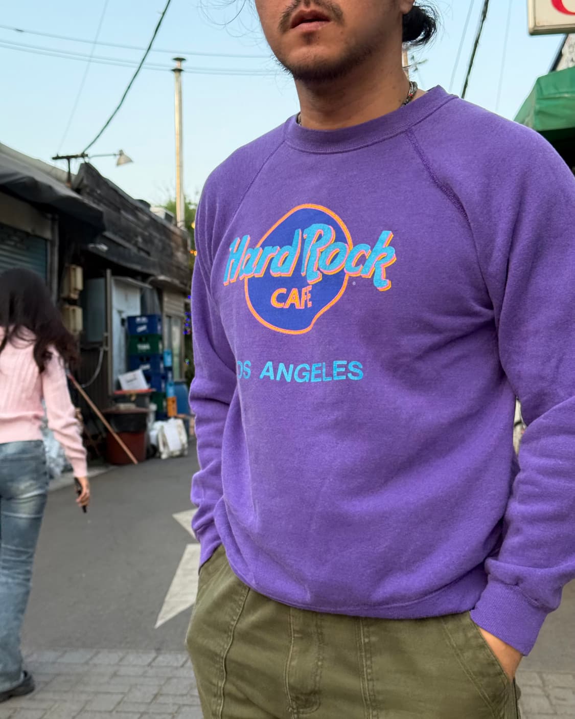 80-90‘s 헤인즈 하드락카페 로스 앤젤러스 스웻셔츠 L(42-44) 상품이미지7