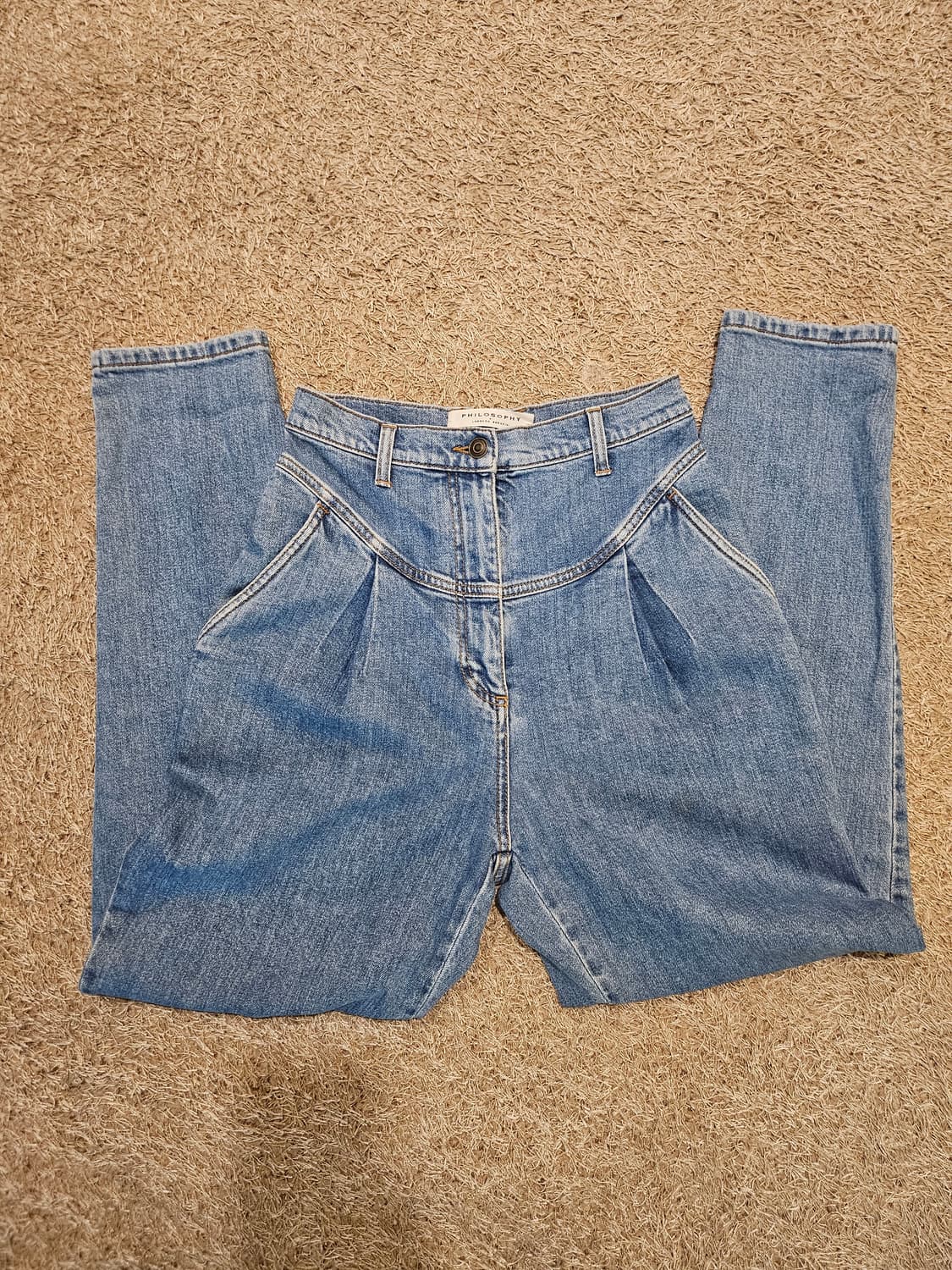 새상품/필로소피 디 로렌조 세라피니 하이라이즈 데이퍼드 중청 데님  상품이미지1