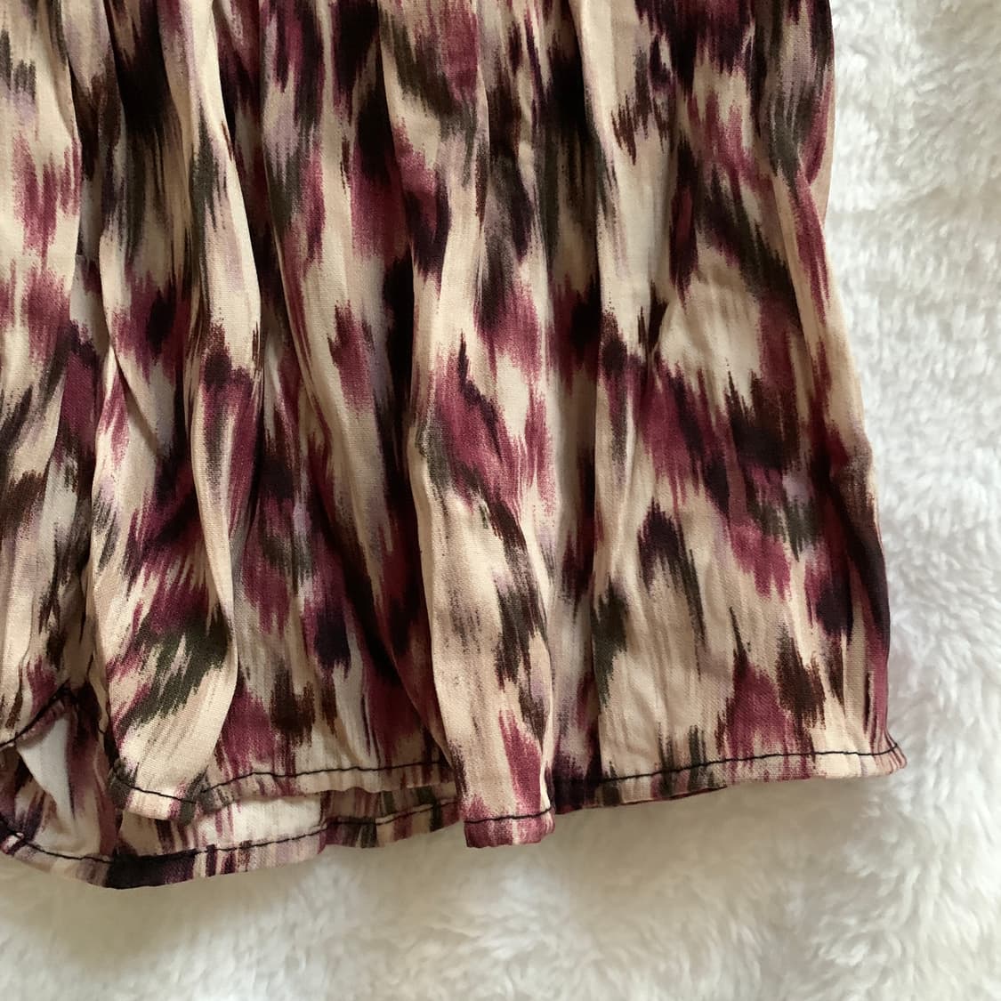 빈티지 이자벨마랑 스타일 핑크 레오파드 패턴 플리츠 롱스커트 상품이미지4